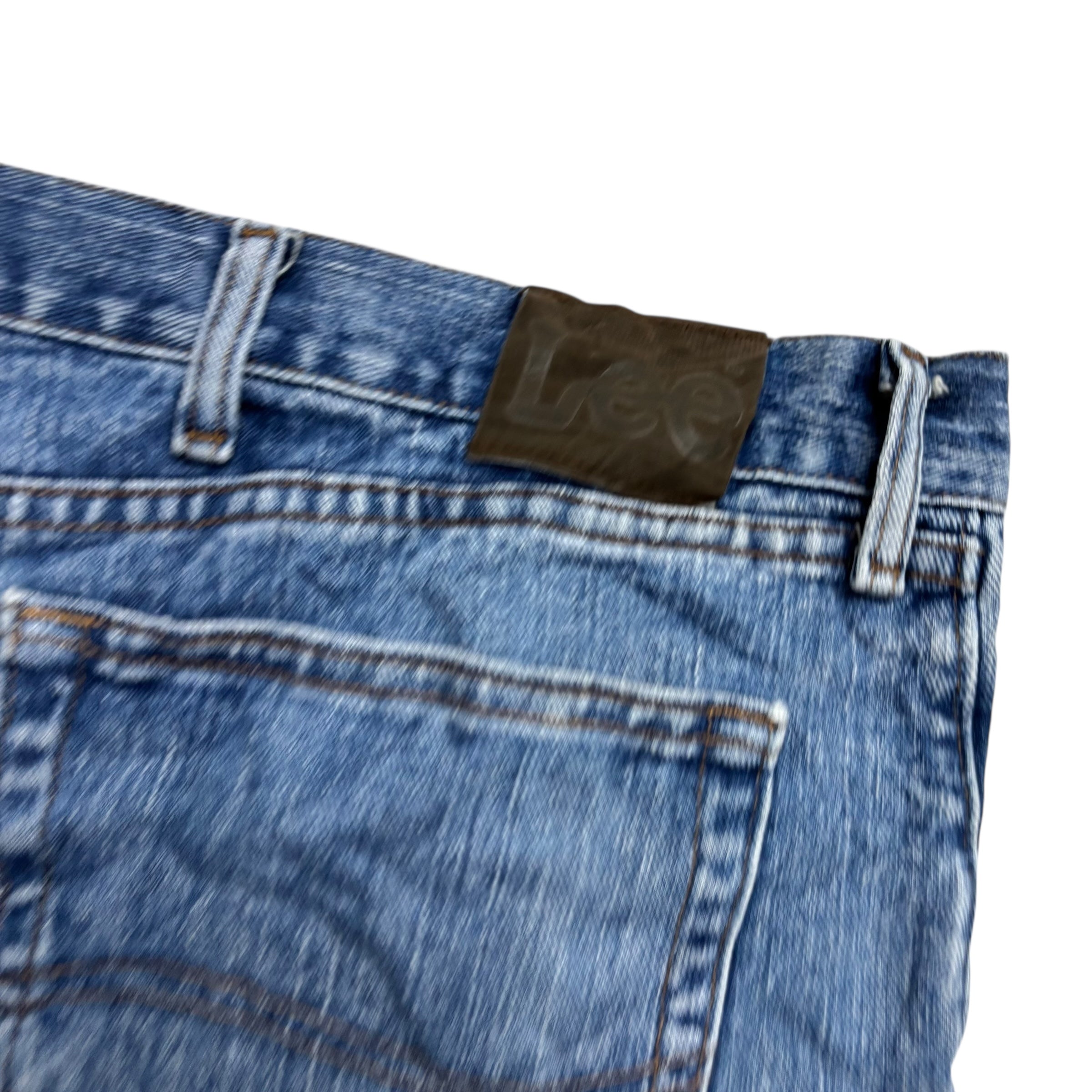 Lee Jeans W48 L30 Mens Mid Blue Regular Straight Fit Denim (F)