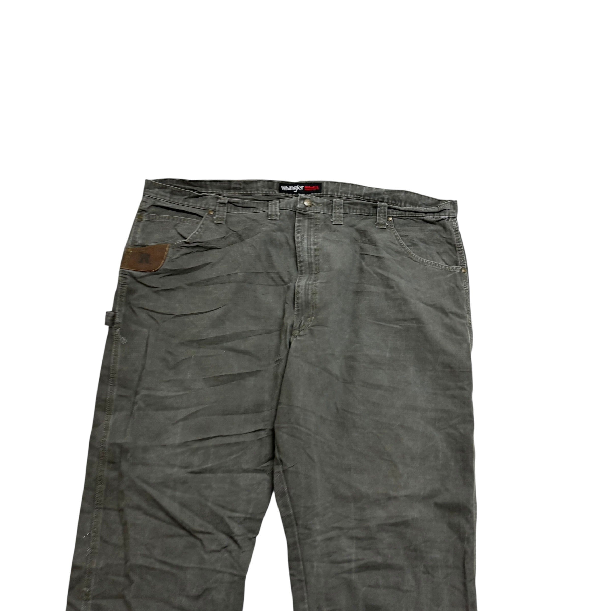 Wrangler Carpenter Pants W48 L30 Mens Green Relaxed Straight Fit Trousers