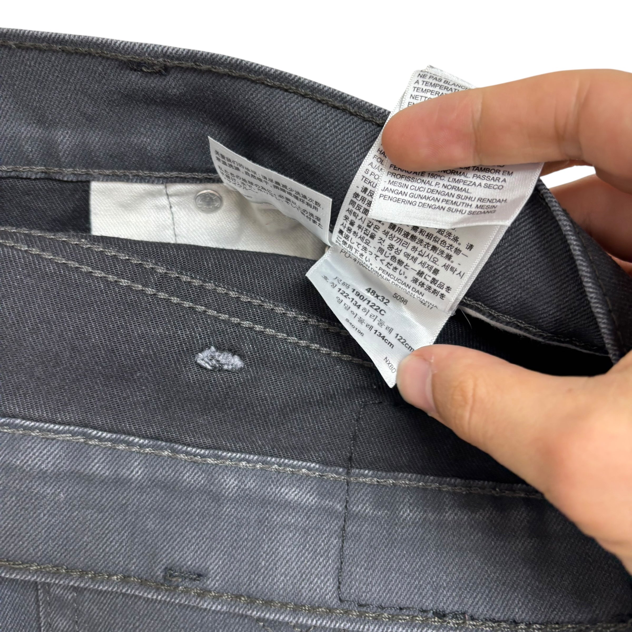 Levis 541 Jeans W48 L32 Mens Grey Athletic Tapered Fit Stretch Denim (E)