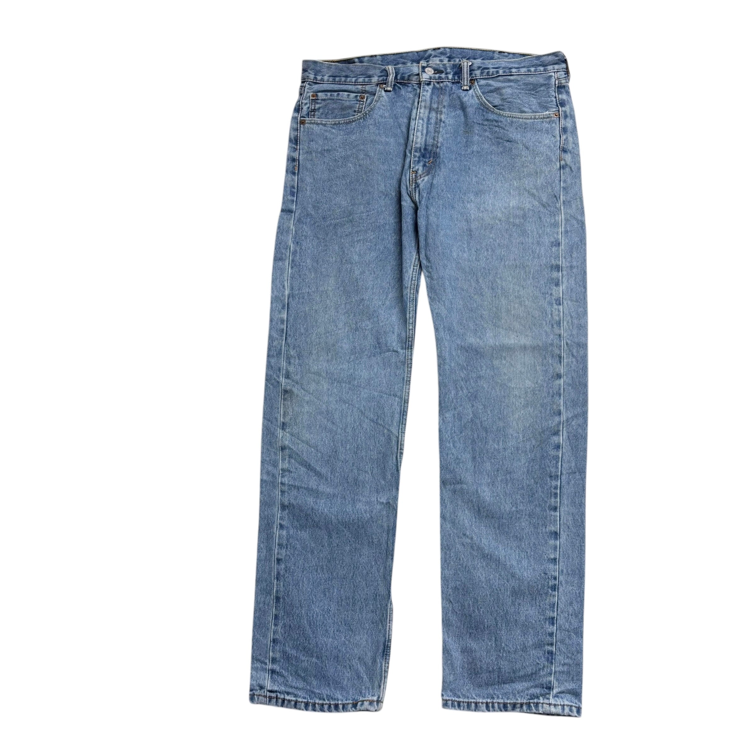 Levis 505 Jeans W38 L34 Mens Light Blue Regular Straight Fit Denim