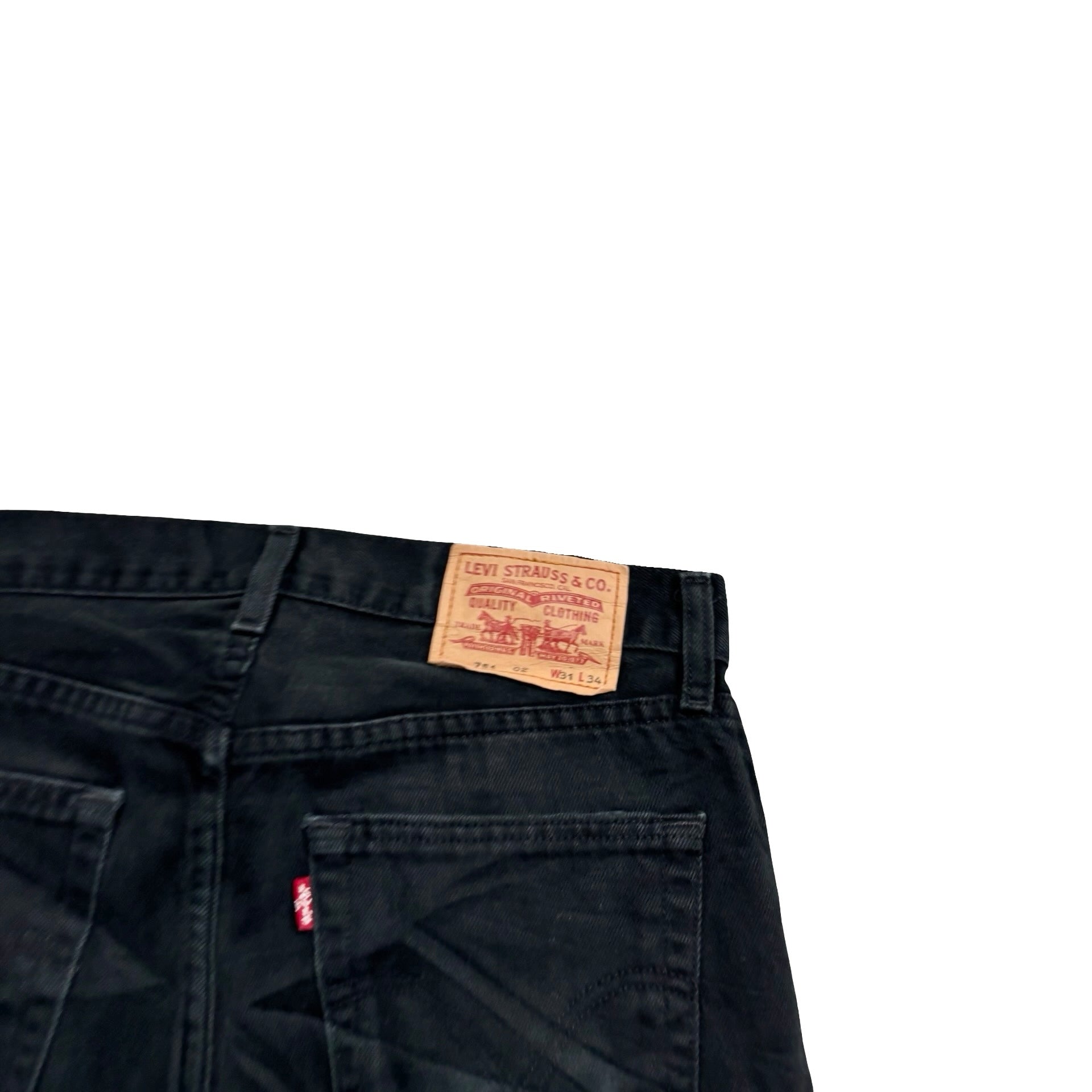 Levis 752 Jeans W31 L32 Mens Black Regular Straight Vintage Denim