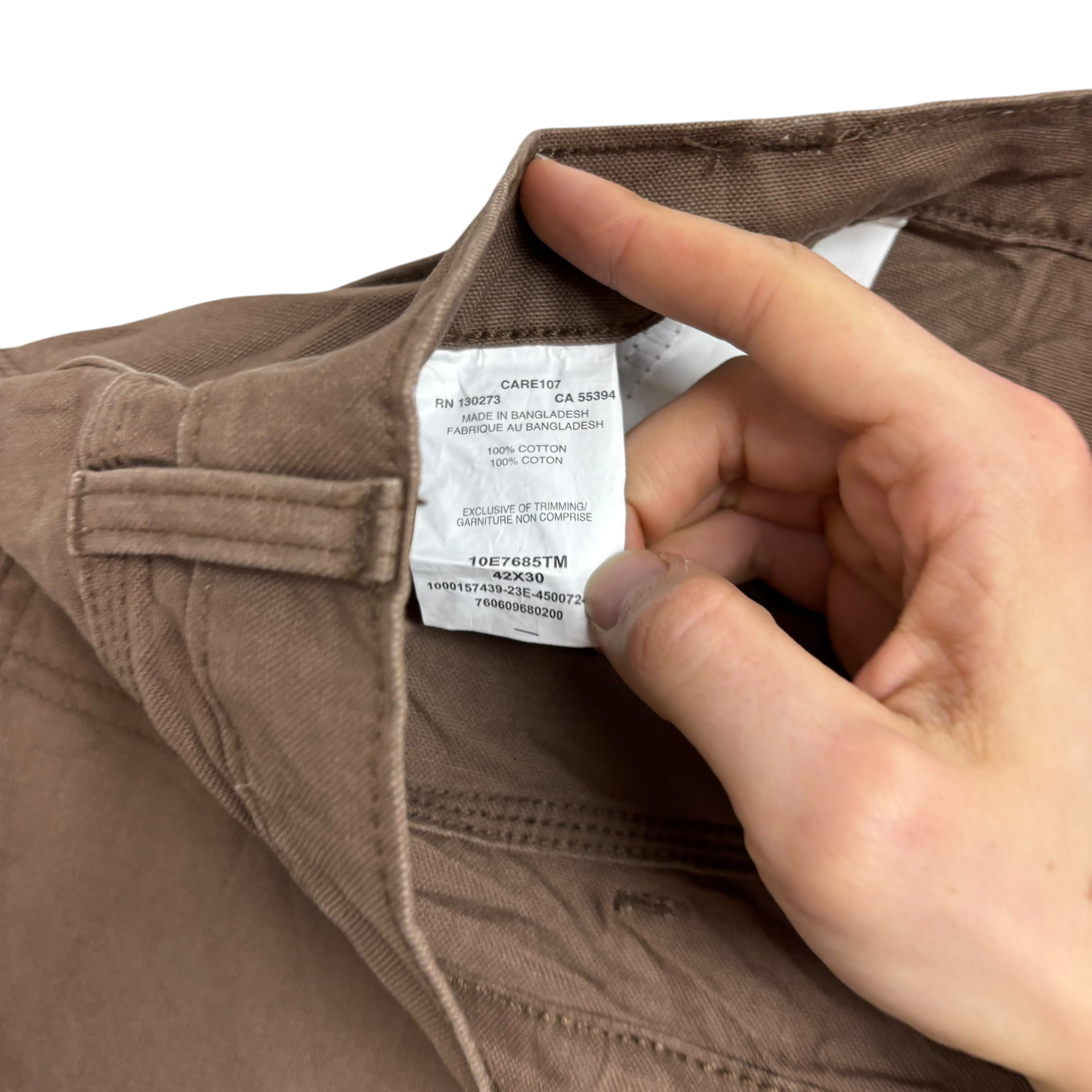 Rustler by Wrangler Carpenter Pants W42 L30 Mens Brown Relaxed Fit Trousers (E)