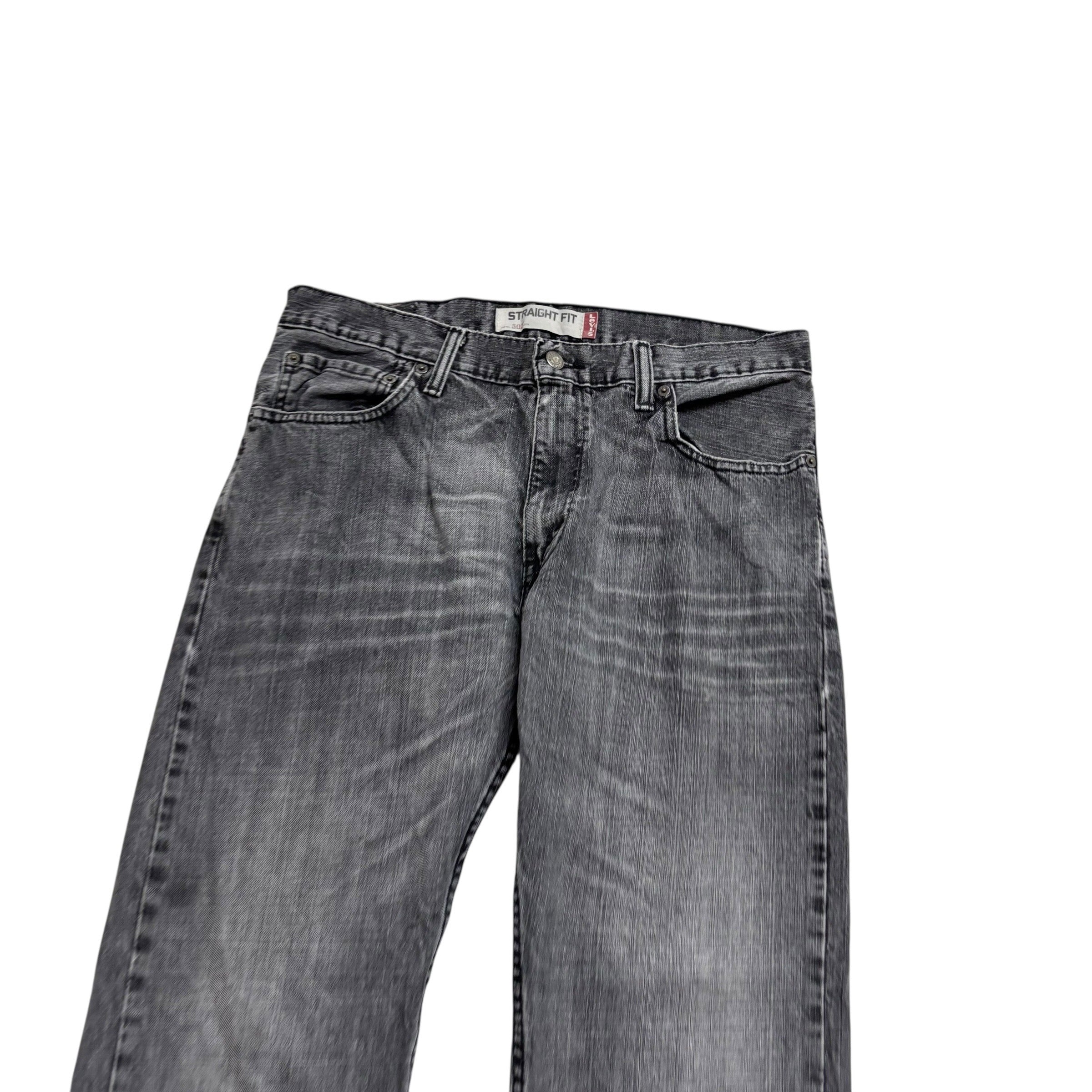 Levis 505 Jeans W33 L32 Mens Grey Regular Straight Fit Vintage Denim (E)