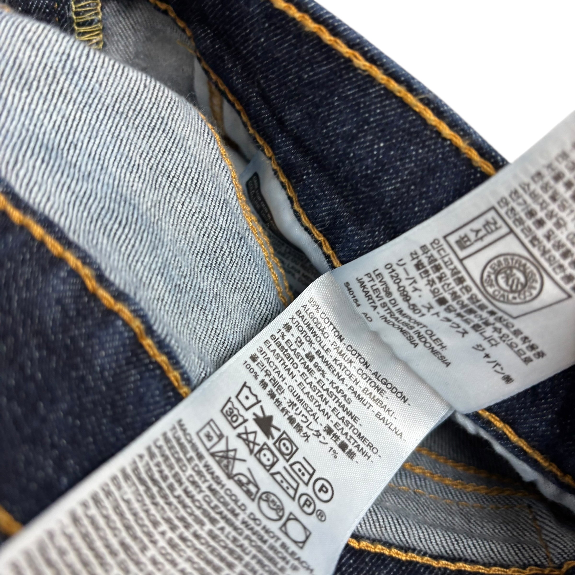 Levis 541 Jeans W31 L30 Mens Dark Blue Athletic Tapered Fit Stretch Denim (E)