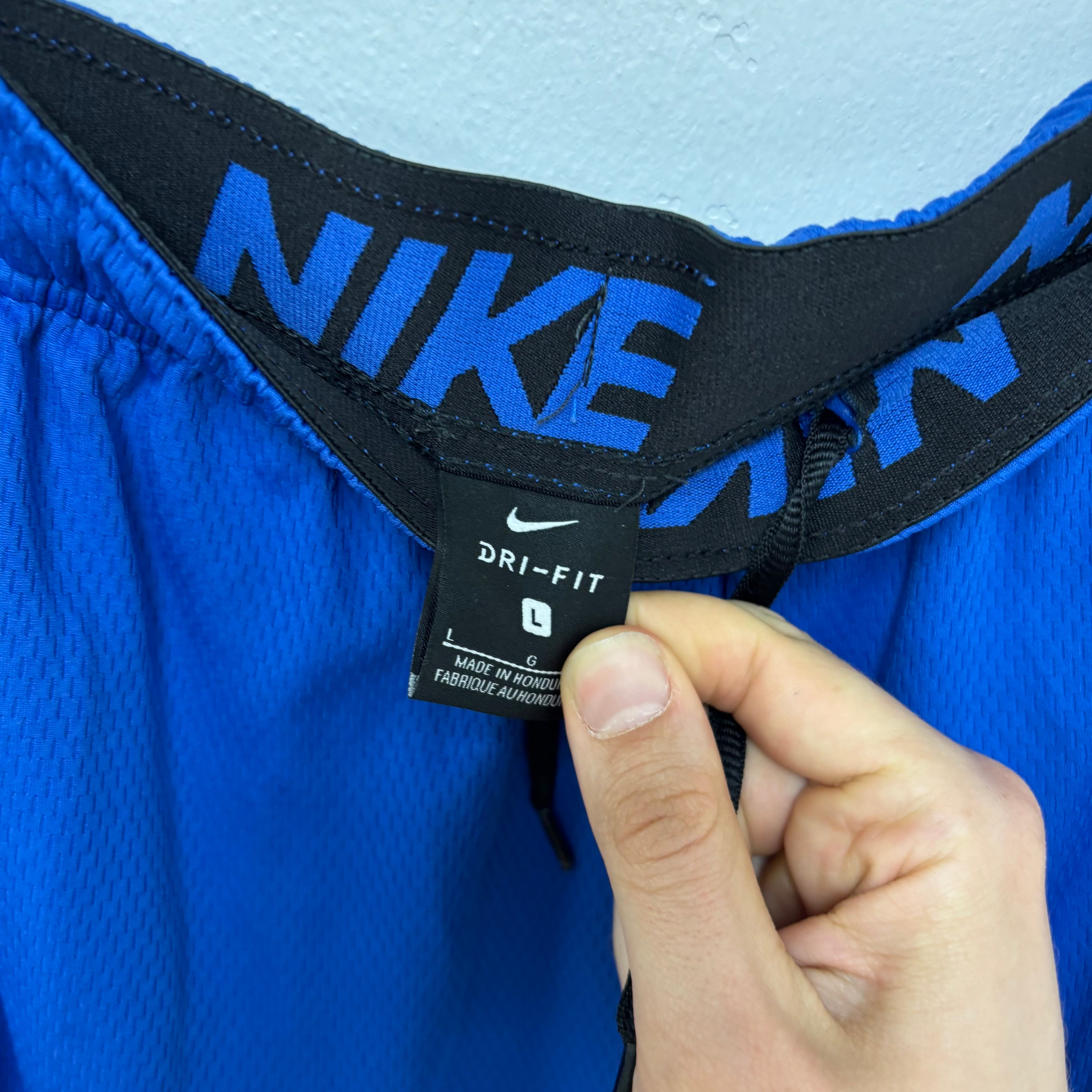 Nike Shorts Mens Large Blue Dri Fit Running Sports Gym Athletic Pockets (E)