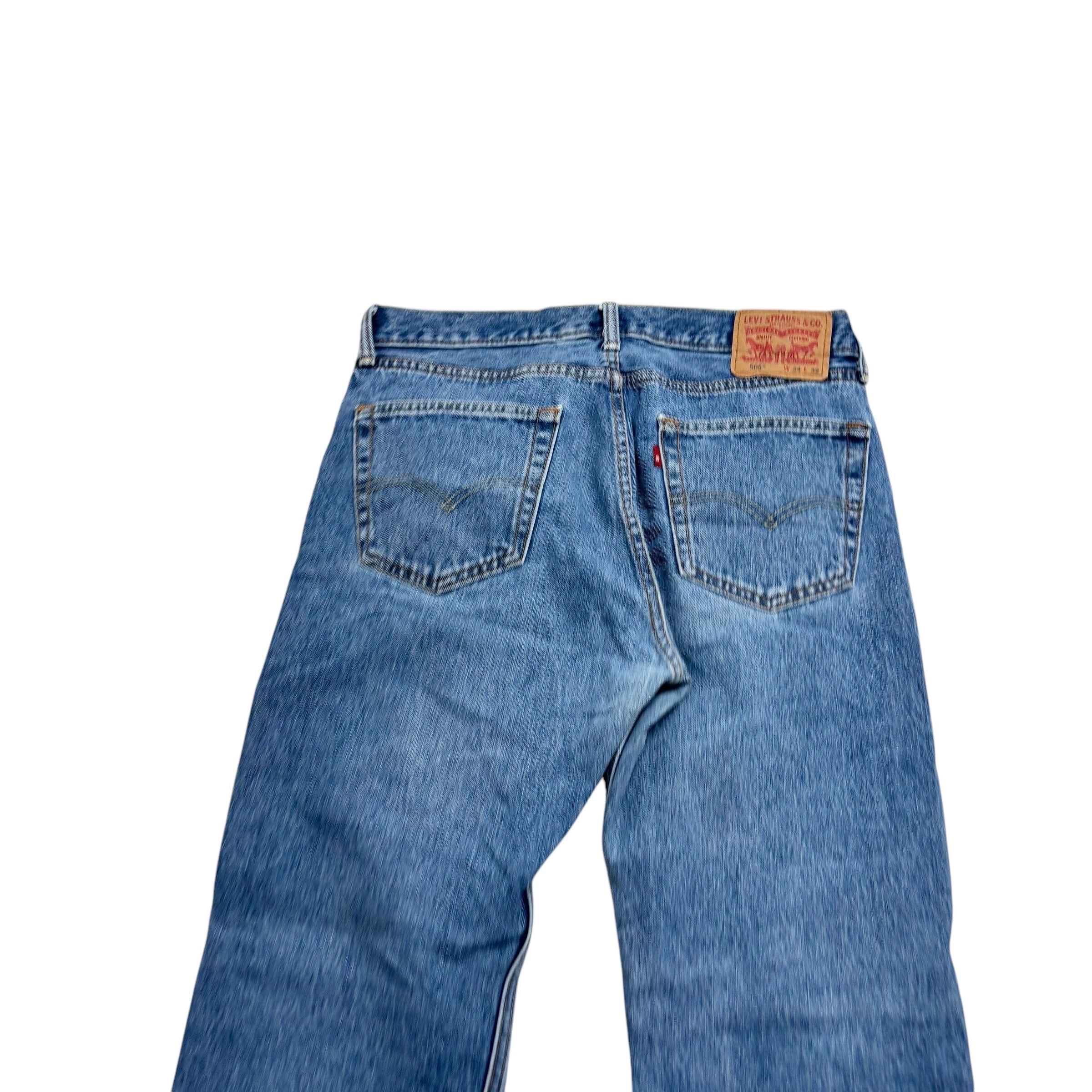 Levis 505 Jeans W33 L31 Mens Light Blue Regular Straight Fit Denim (F)