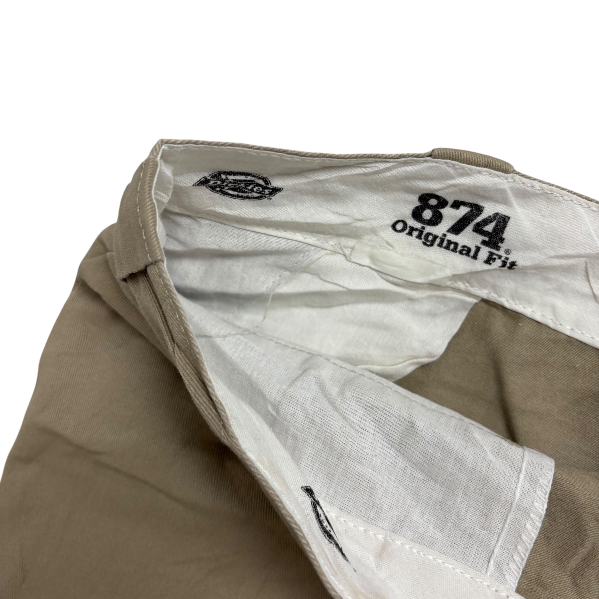 Dickies 874 Trousers W40 L30 Mens Beige Khaki Pants Original Fit Workwear