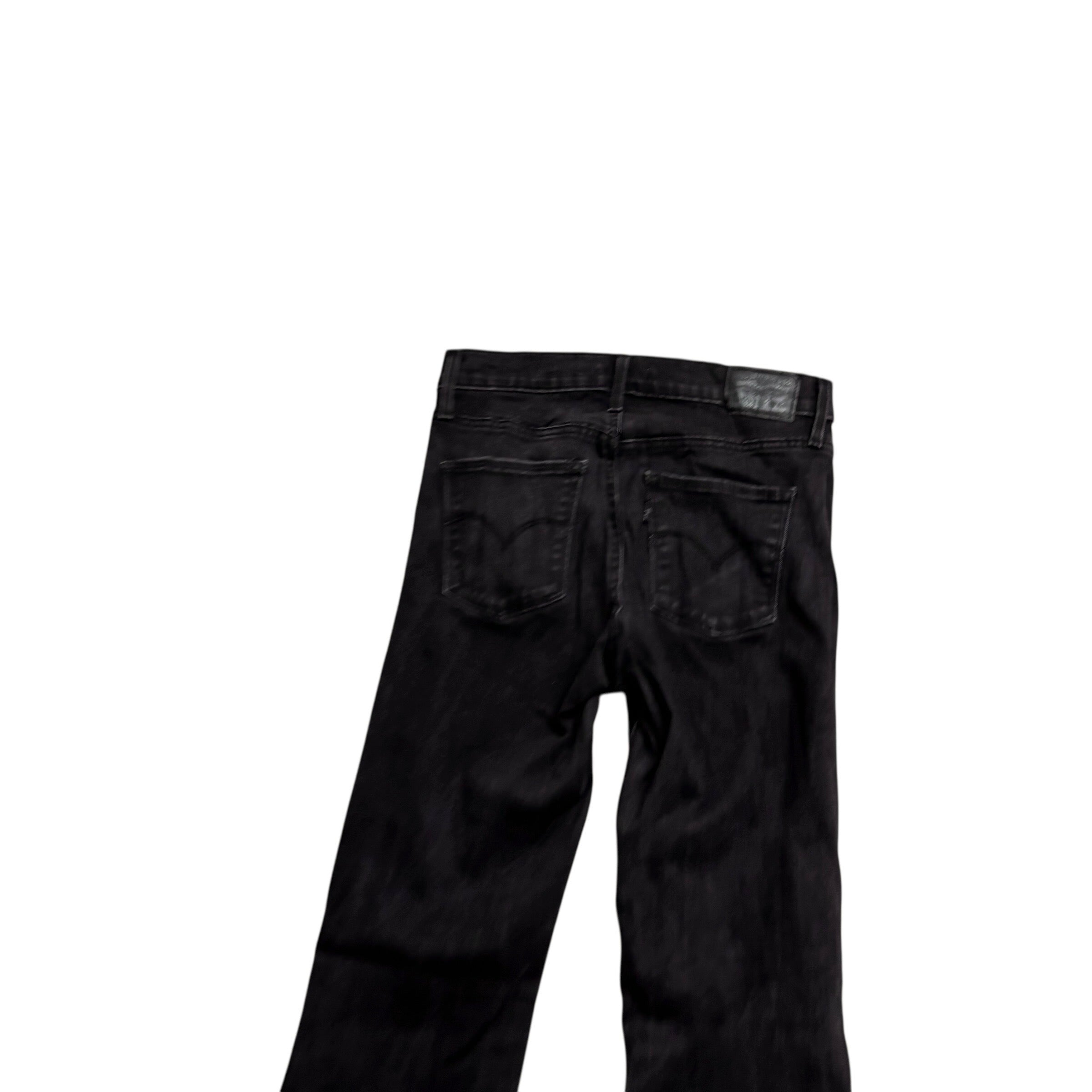 Levis Jeans W27 L32 Womens Slimming Bootcut Black Stretch Denim (E)
