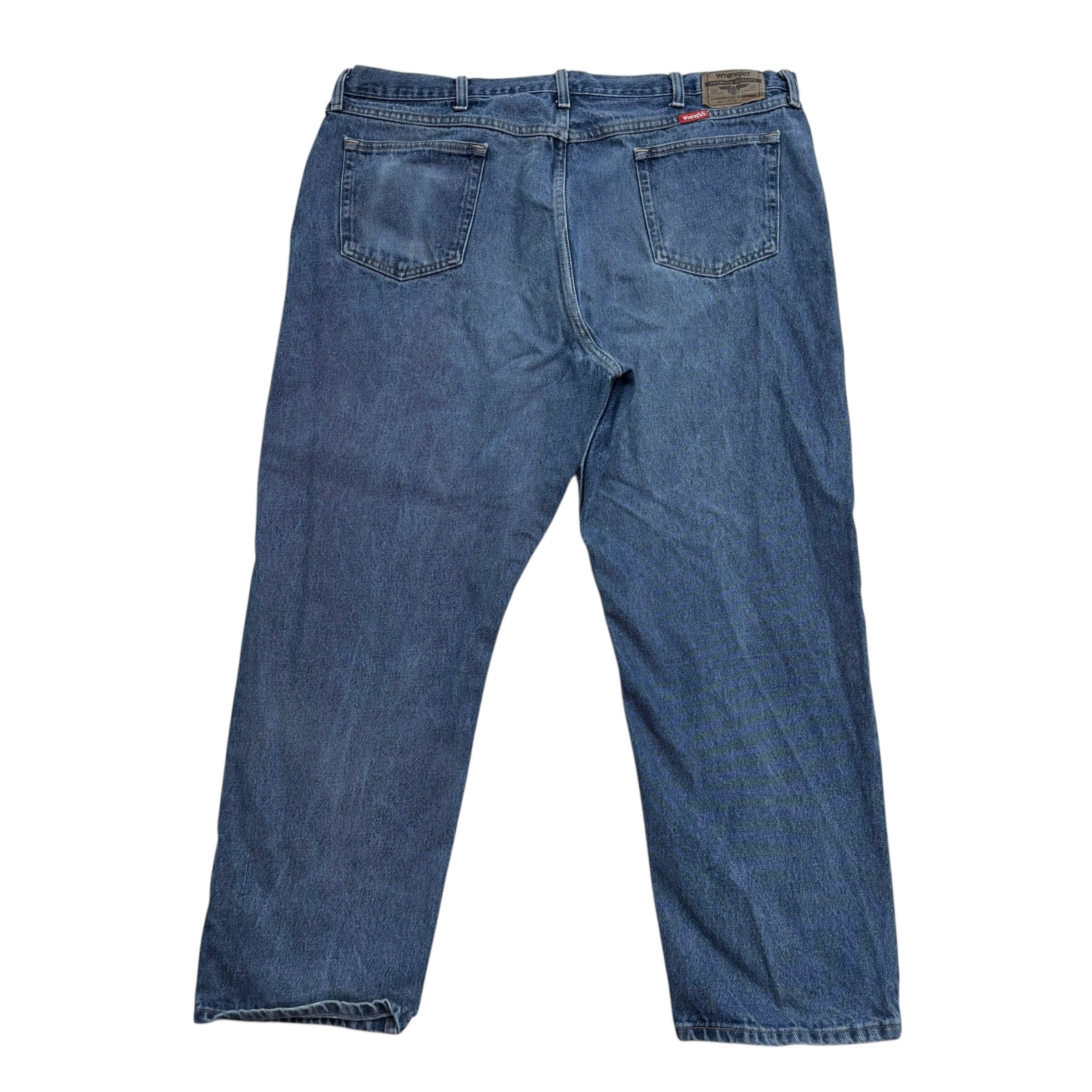 Wrangler Jeans W44 L30 Mens Mid Blue Relaxed Straight Fit Baggy Denim (E)