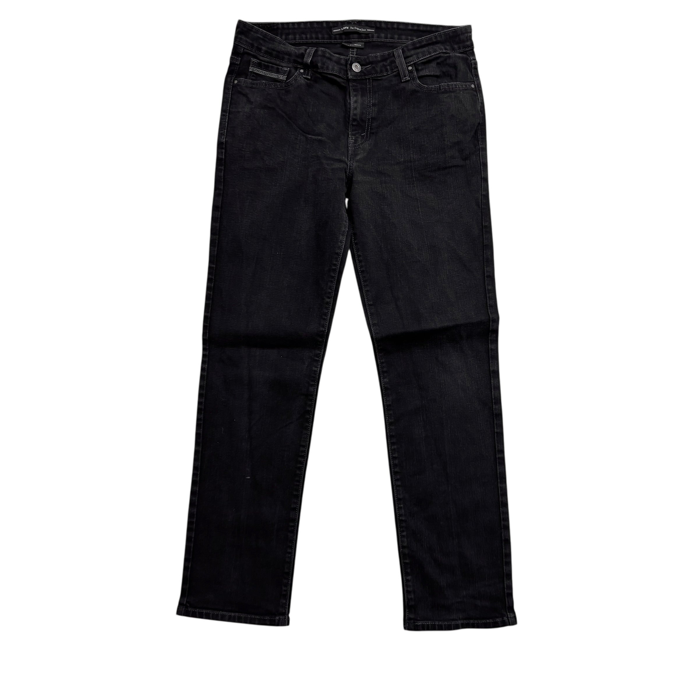 Levis Jeans W32 L30 Womens Skinny Fit Black Stretch Vintage Denim (E)
