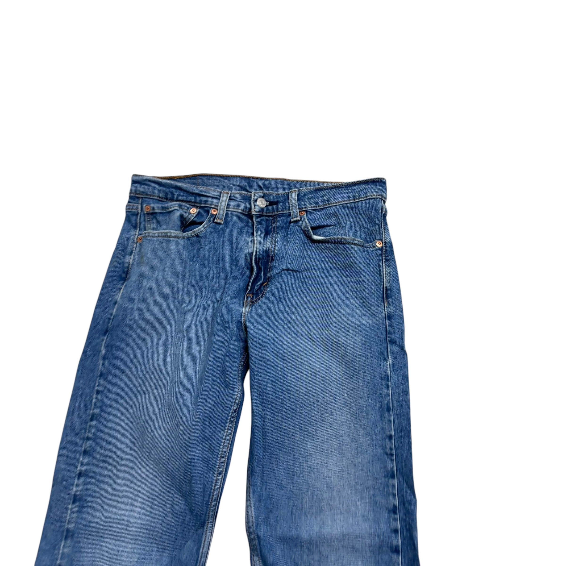 Levis 505 Jeans W32 L32 Mens Mid Blue Regular Straight Fit Stretch Denim