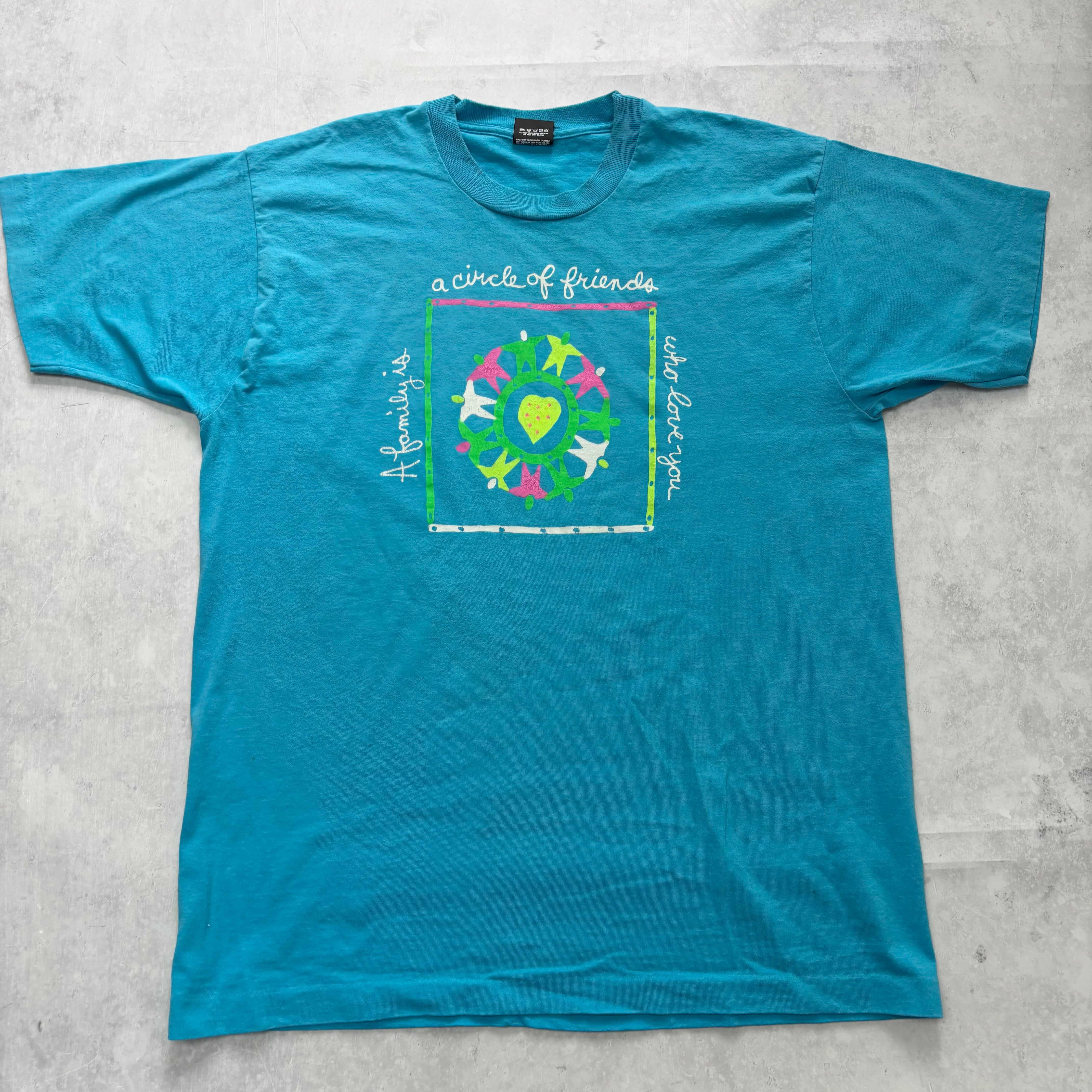 Vintage T Shirt Mens XL Blue Single Stitch Graphic Print 90s USA (E)