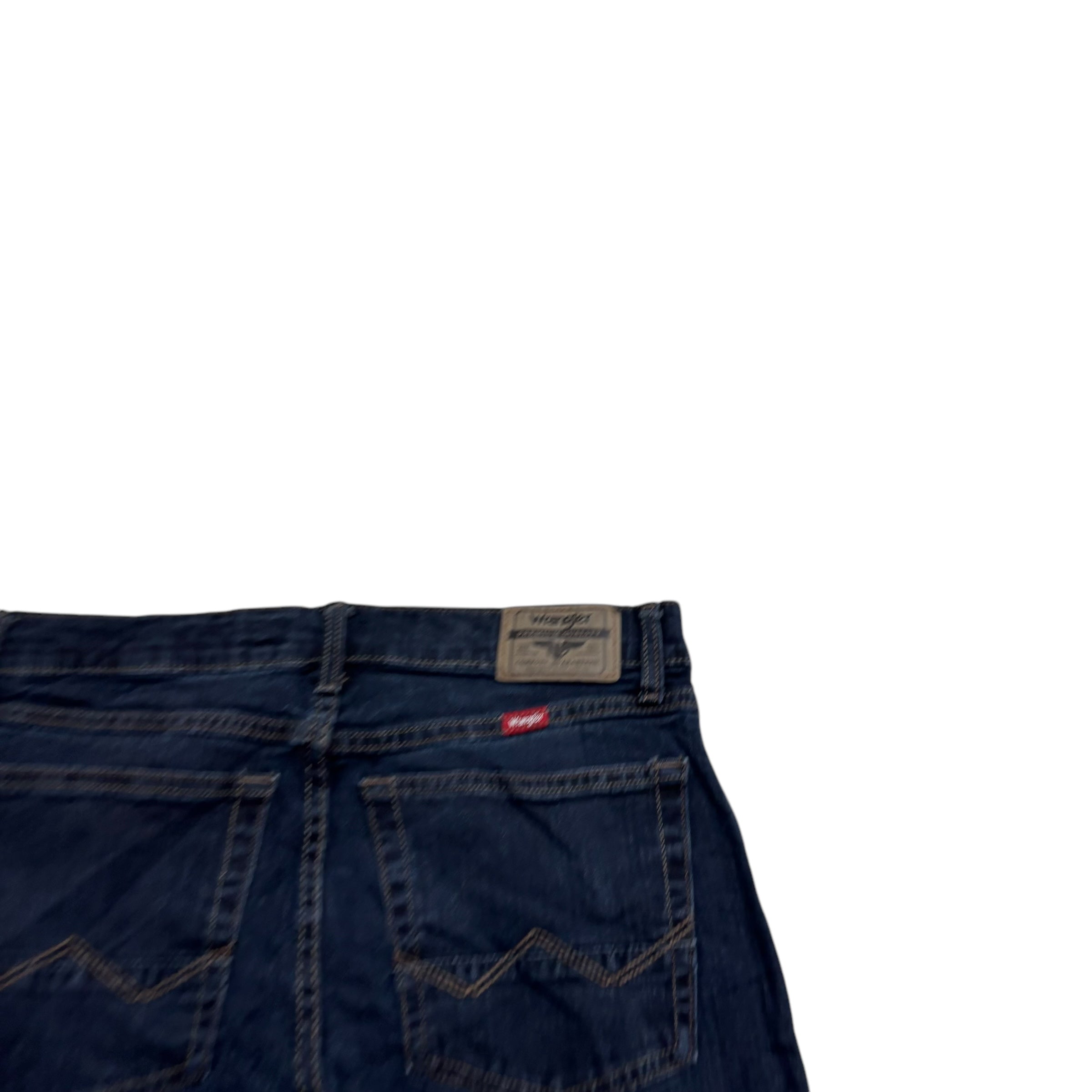 Wrangler Jeans W31 L30 Mens Dark Blue Regular Straight Fit Stretch Denim (E)