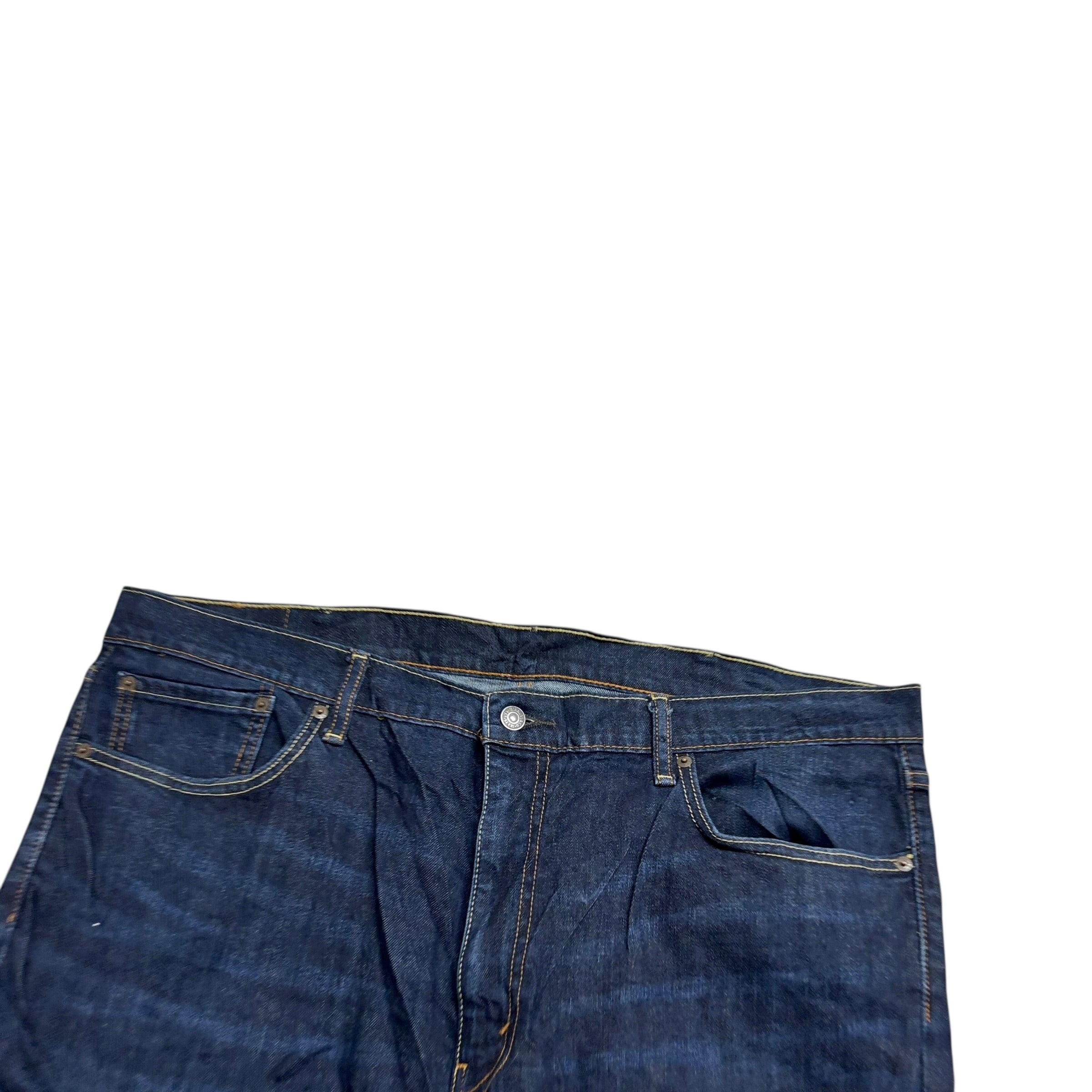 Levis 541 Jeans W42 L30 Mens Dark Blue Athletic Tapered Fit Stretch Denim (E)