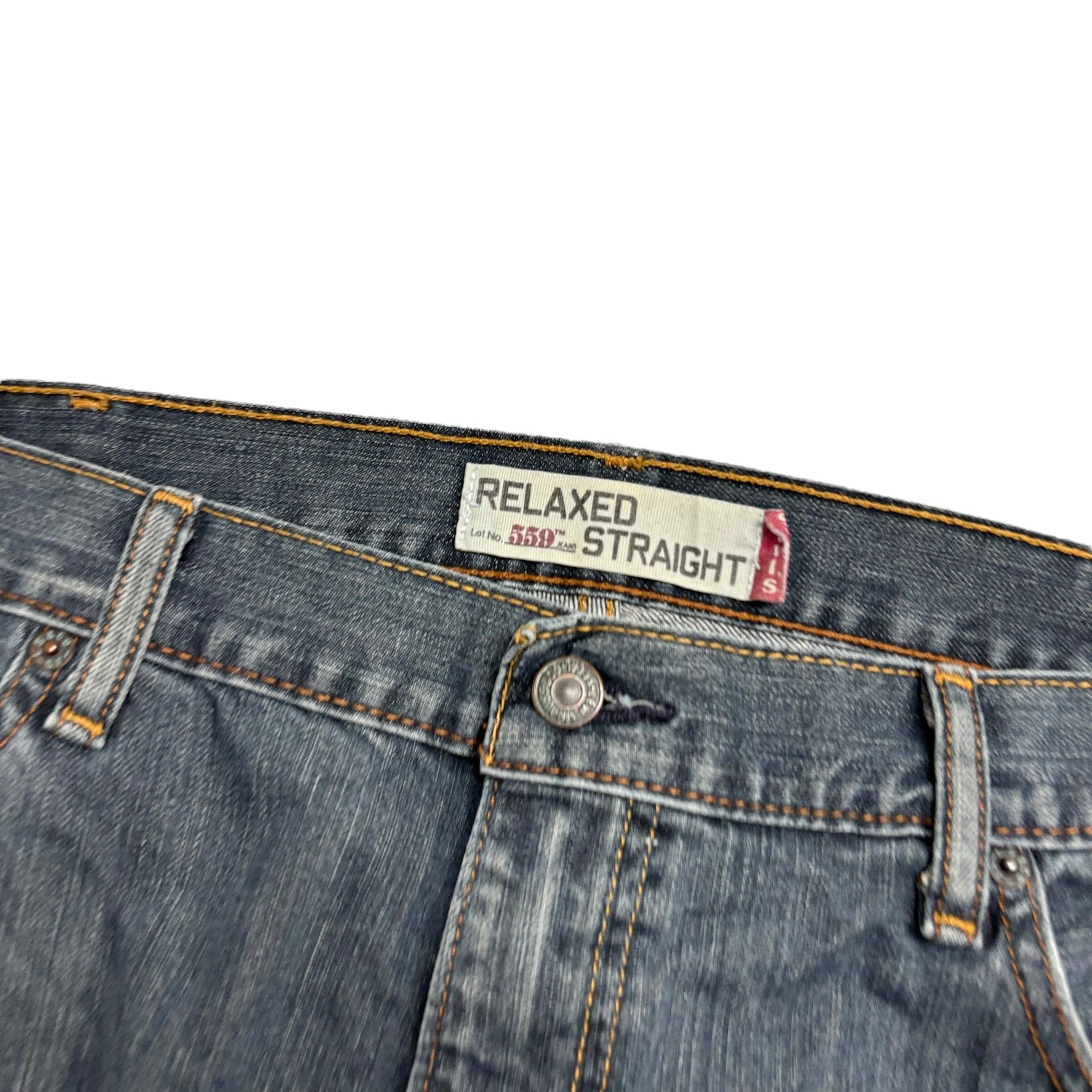 Levis 559 Jeans W40 L32 Mens Dark Blue Baggy Relaxed Straight Fit Vintage Denim