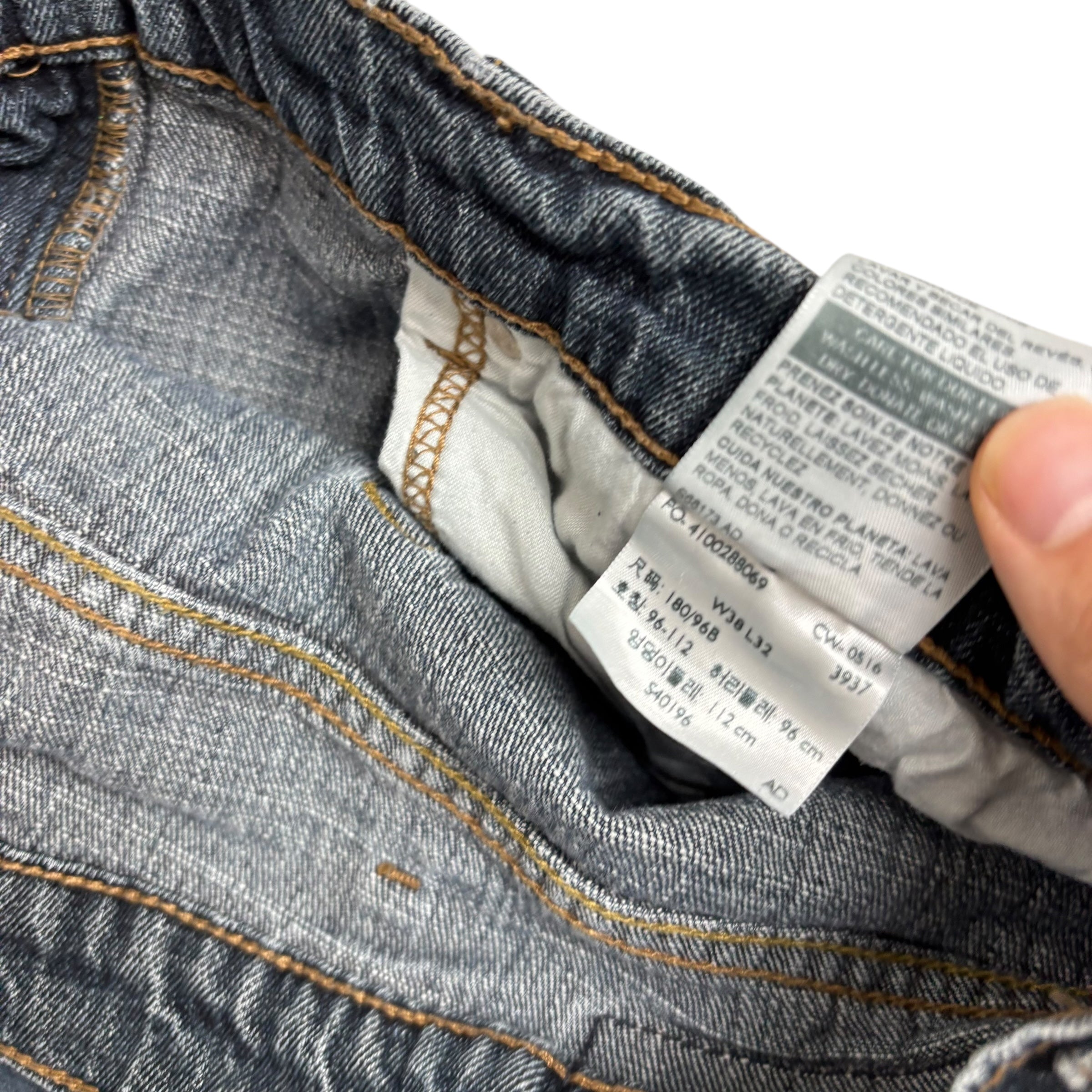 Levis Signature Jeans W38 L30 Mens Dark Blue Relaxed Straight Fit Stretch (F)