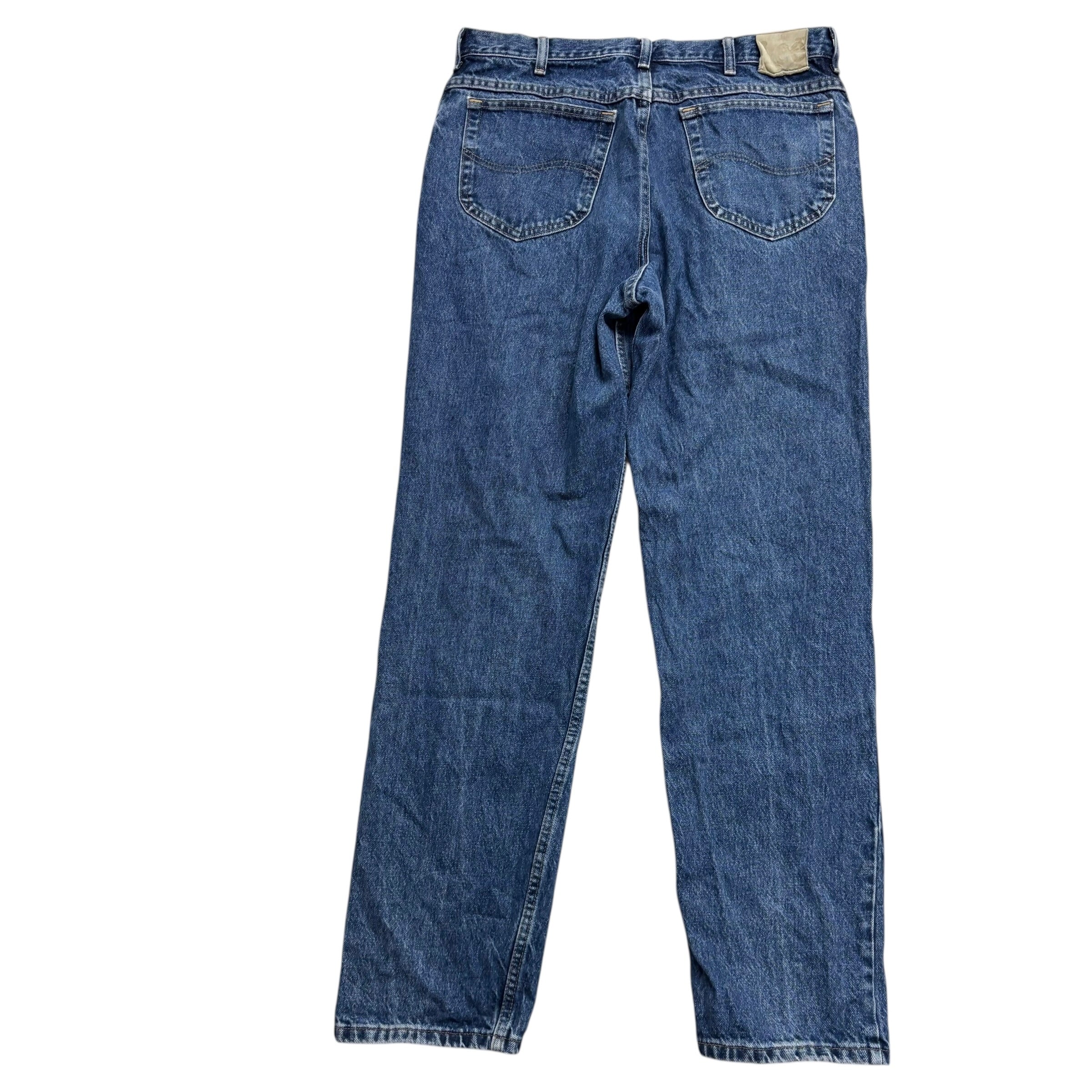 Lee Jeans W34 L34 Mens Mid Blue Regular Straight Fit Vintage Denim (E)
