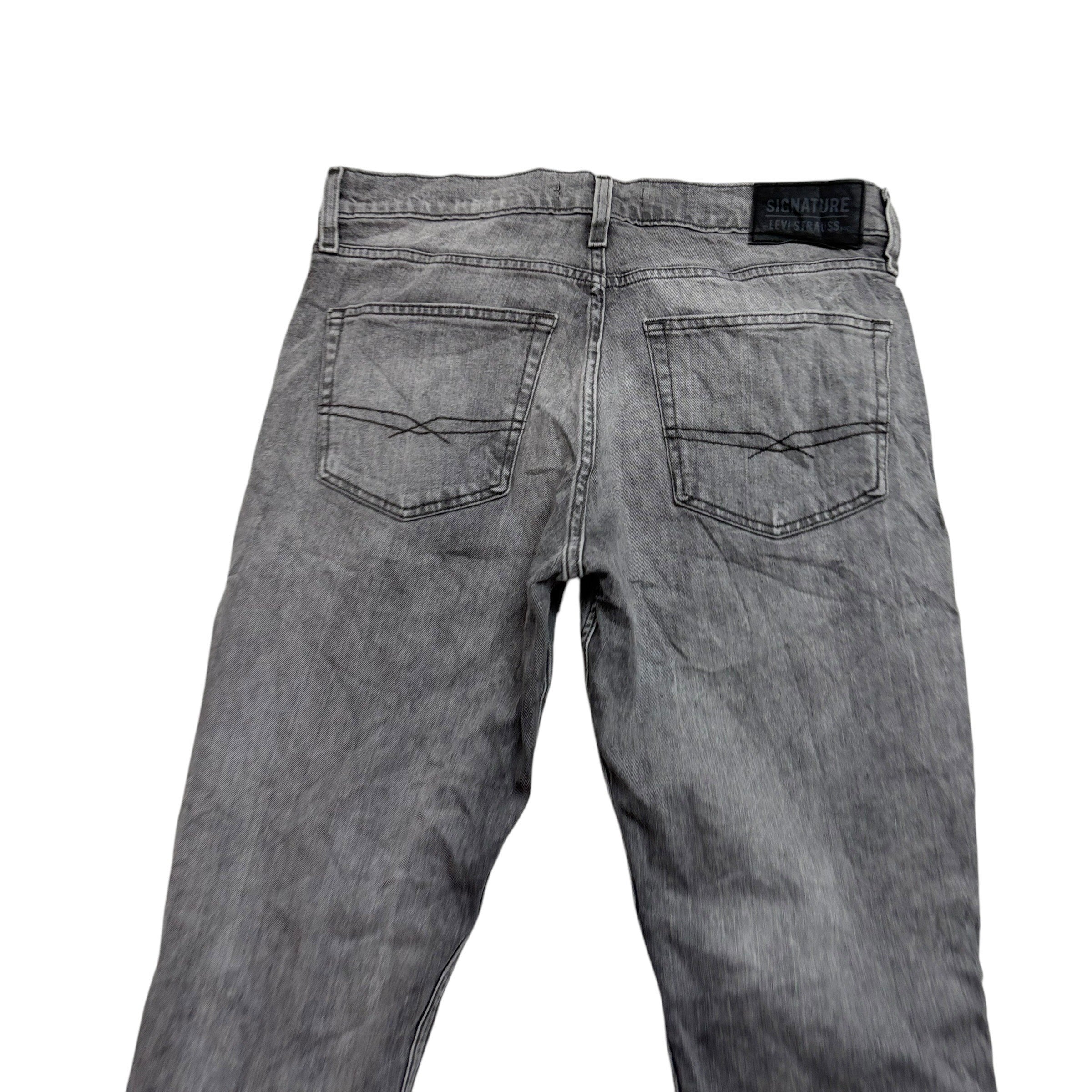 Levis Signature Jeans W32 L32 Mens Grey Slim Fit Stretch Denim (E)