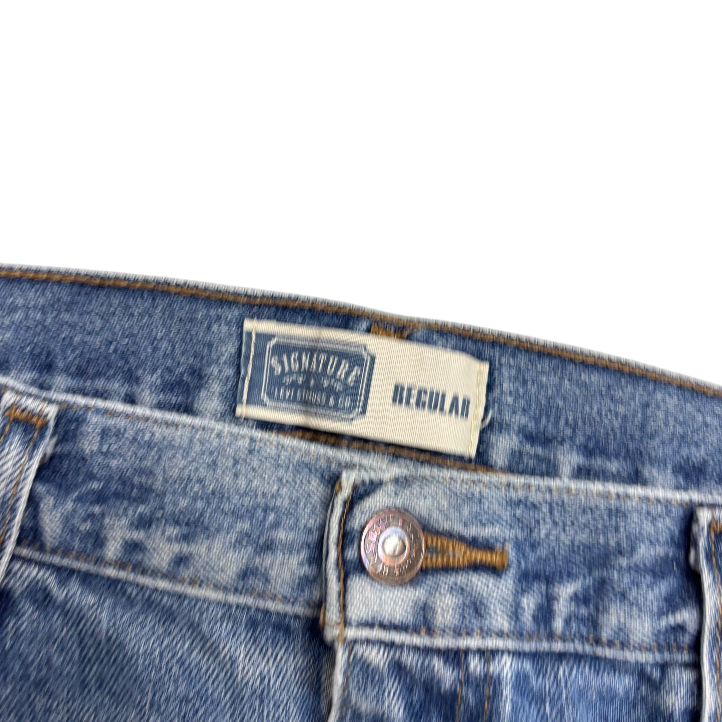 Levis Signature Jeans W36 L32 Mens Mid Blue Regular Straight Fit Denim