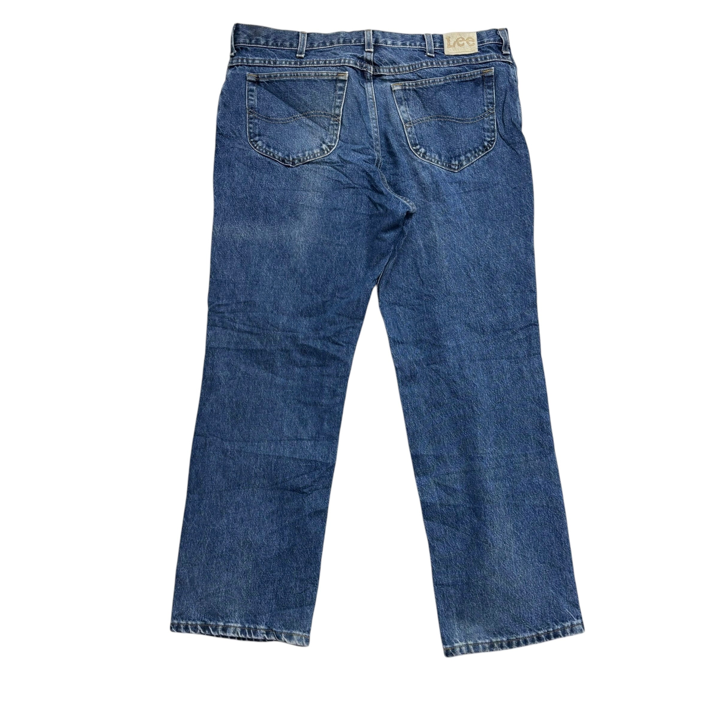Lee Jeans W38 L30 Mens Mid Blue Relaxed Straight Fit Vintage 90s Denim (E)