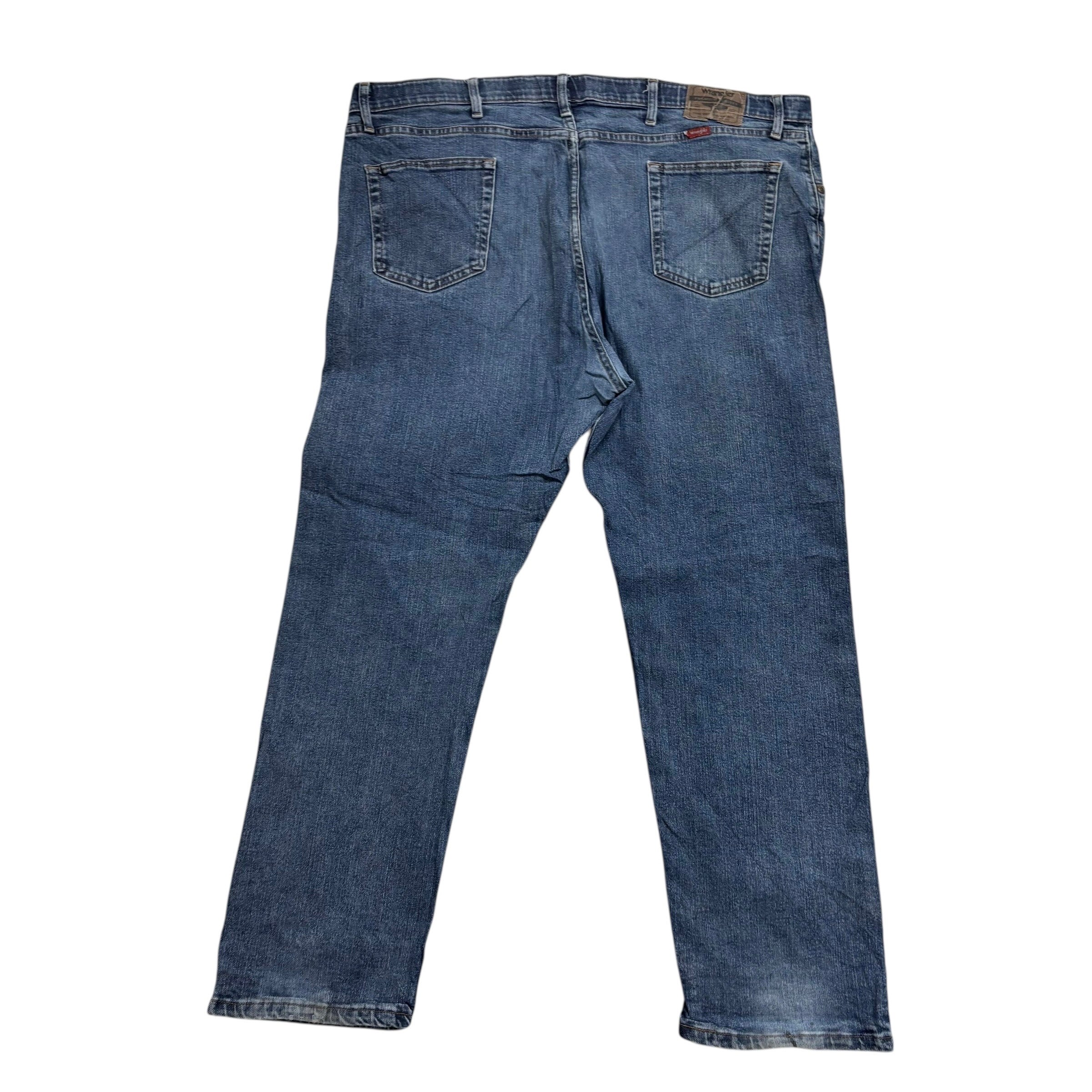 Wrangler Jeans W44 L30 Mens Mid Blue Regular Straight Fit Stretch Denim