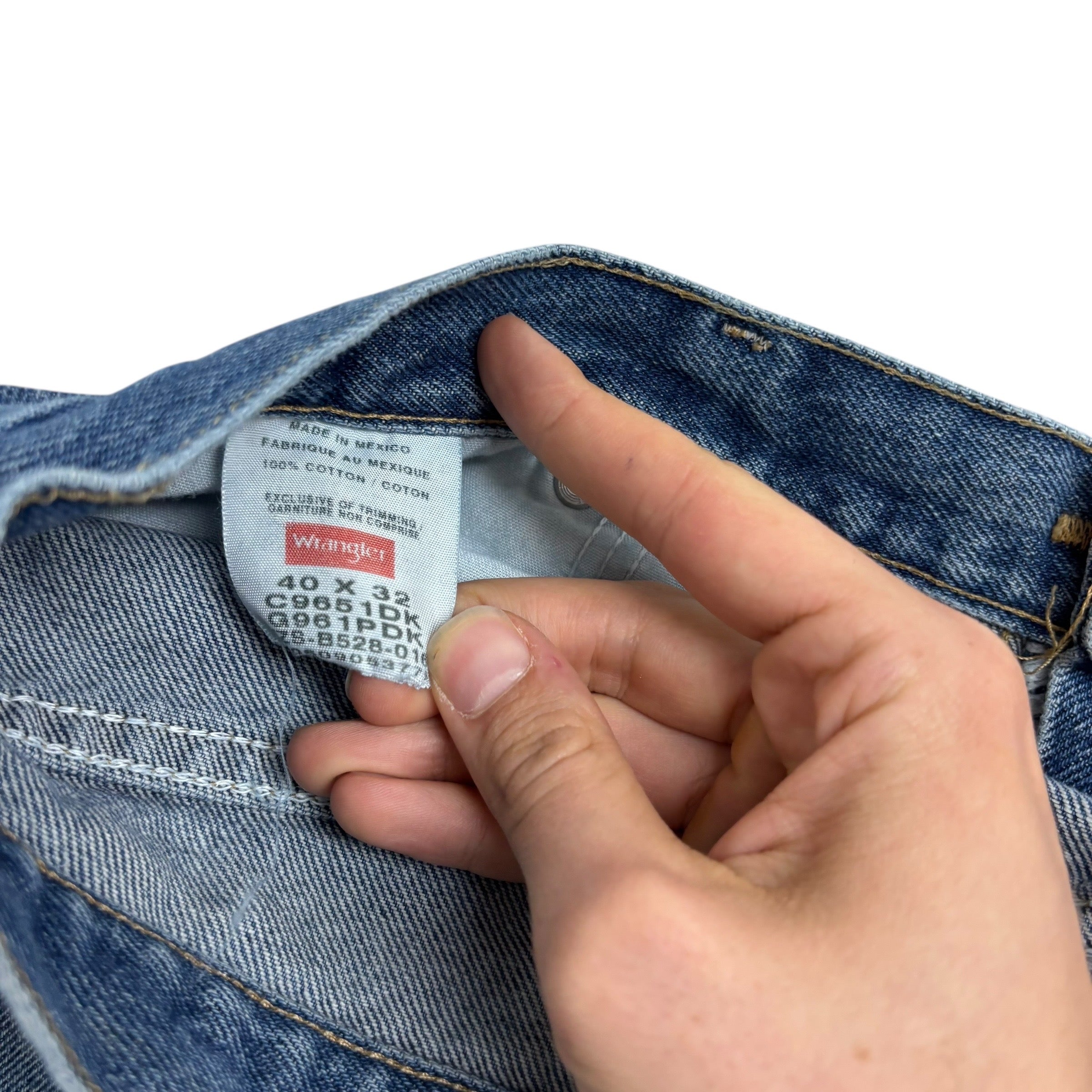 Wrangler Jeans W38 L32 Mens Mid Blue Regular Straight Fit Denim