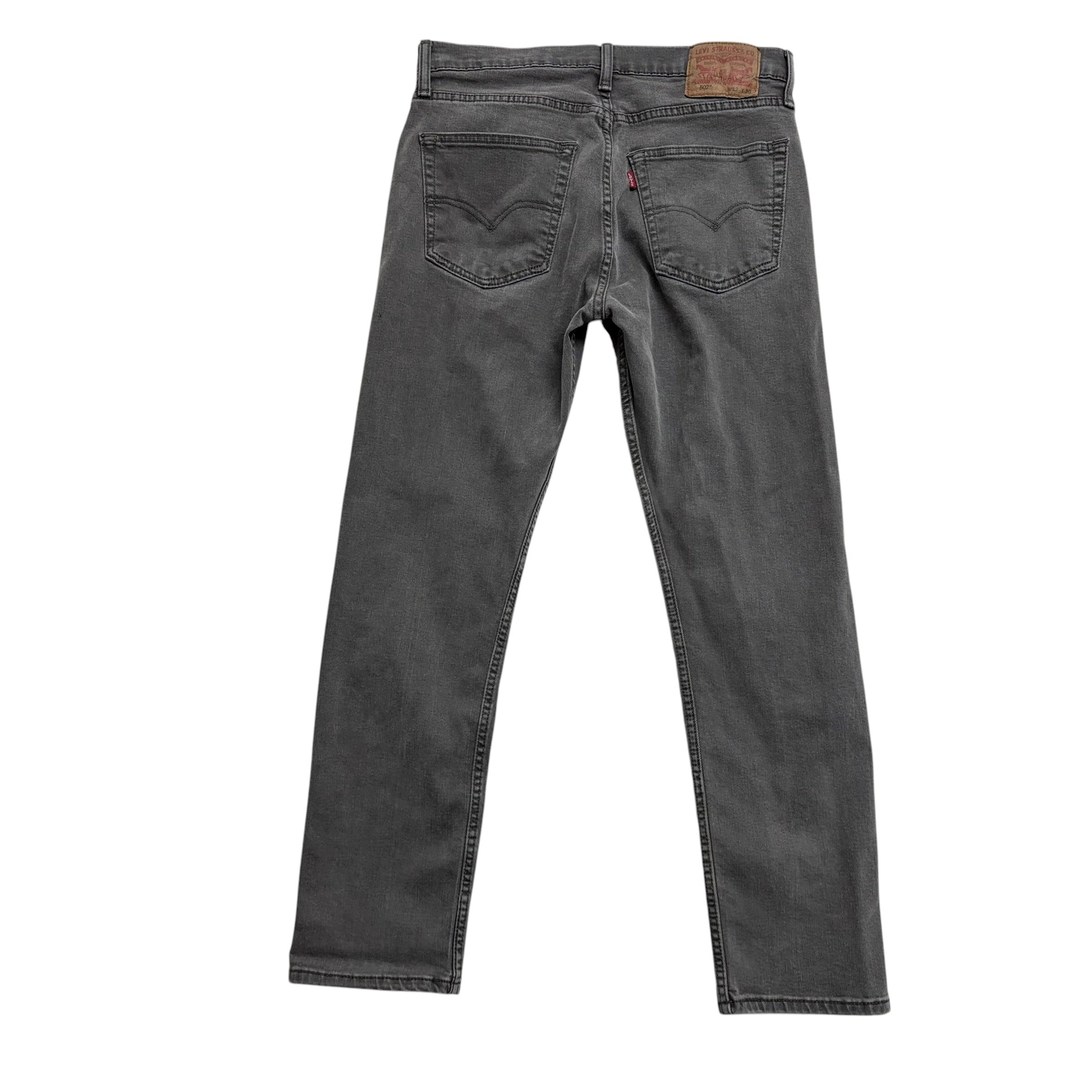 Levis 502 Jeans W32 L29 Mens Grey Regular Tapered Fit Stretch Denim