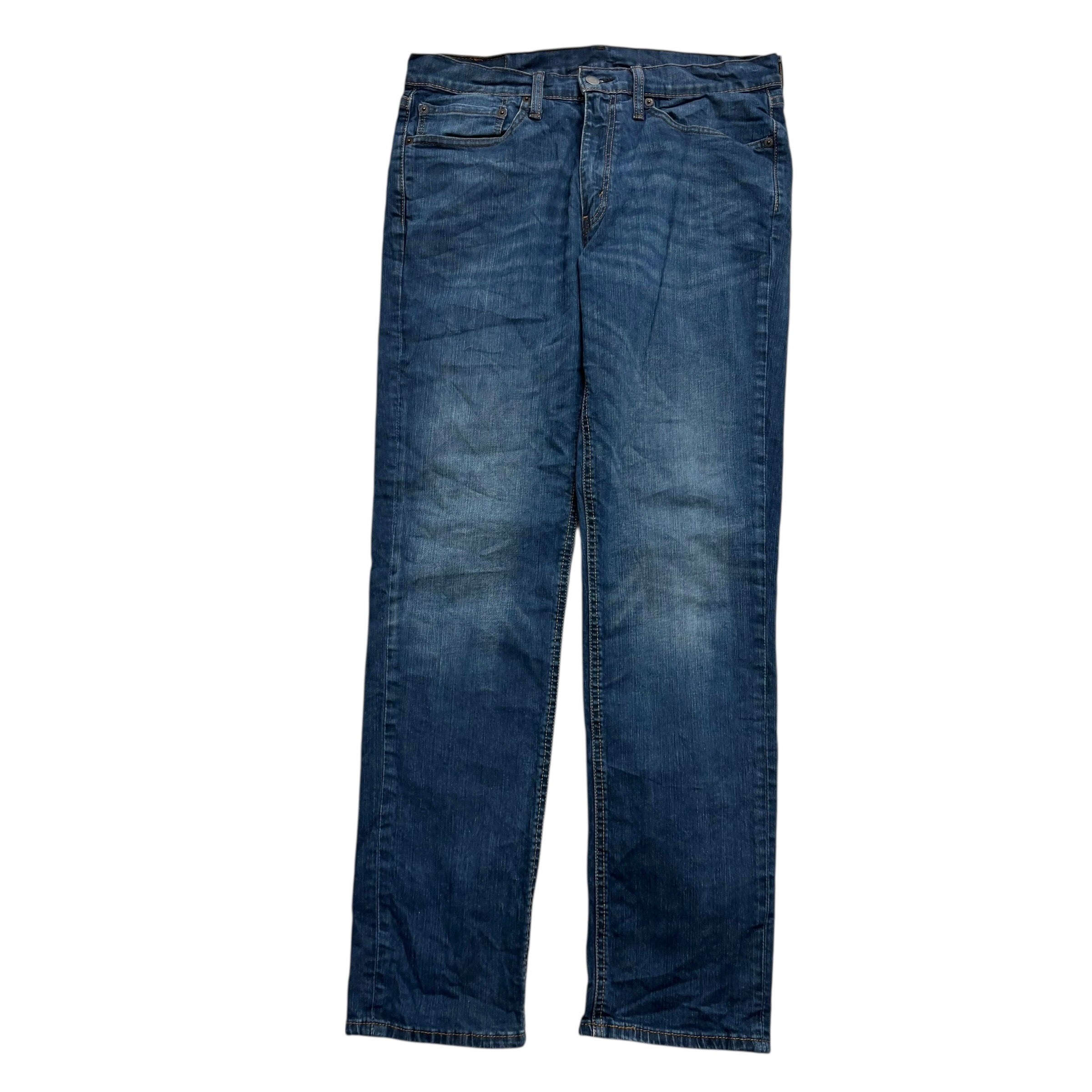 Levis 541 Jeans W34 L32 Mens Dark Blue Athletic Tapered Fit Stretch Denim (E)