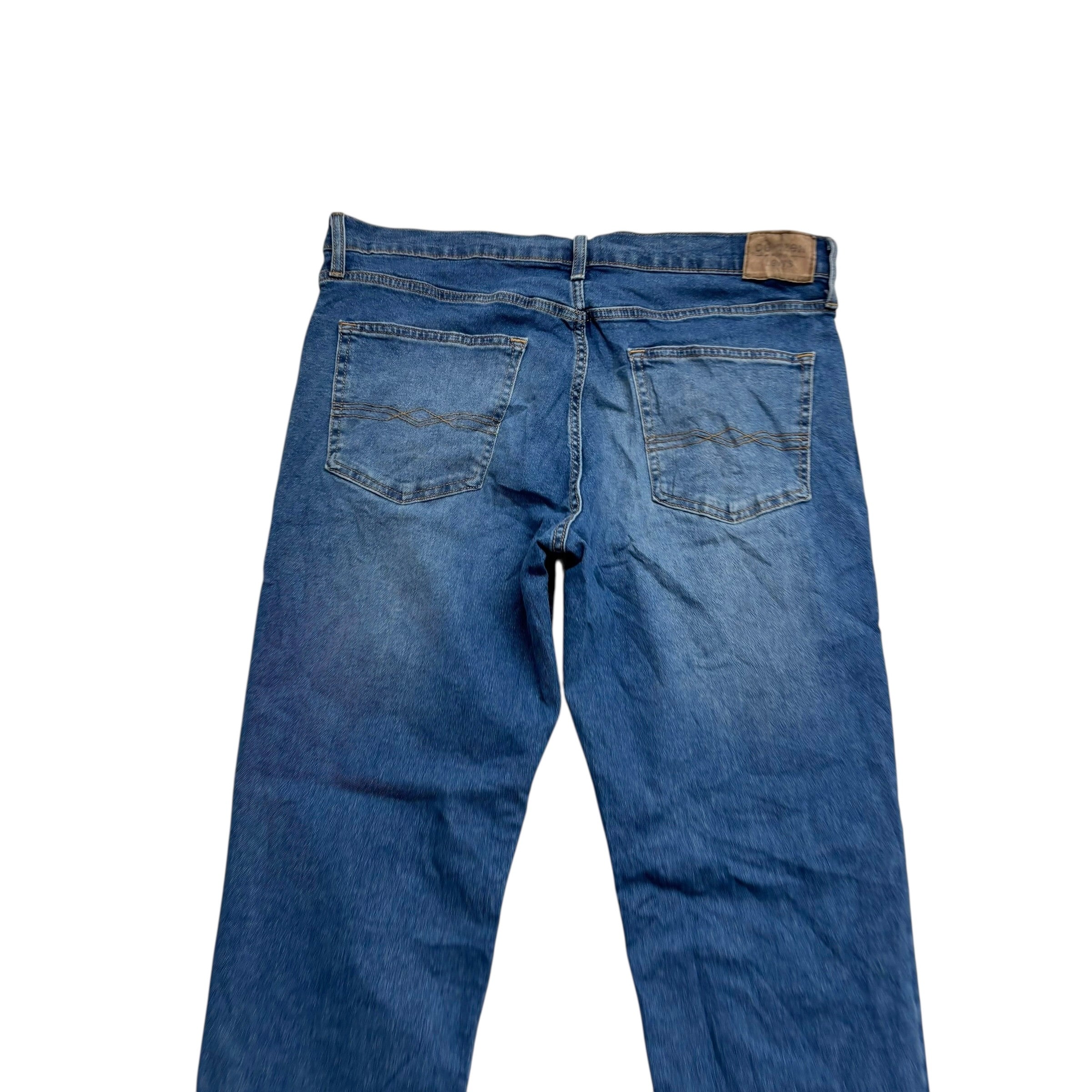 Levis Denizen Jeans W36 L34 Mens Mid Blue Athletic Tapered Fit Stretch (E)