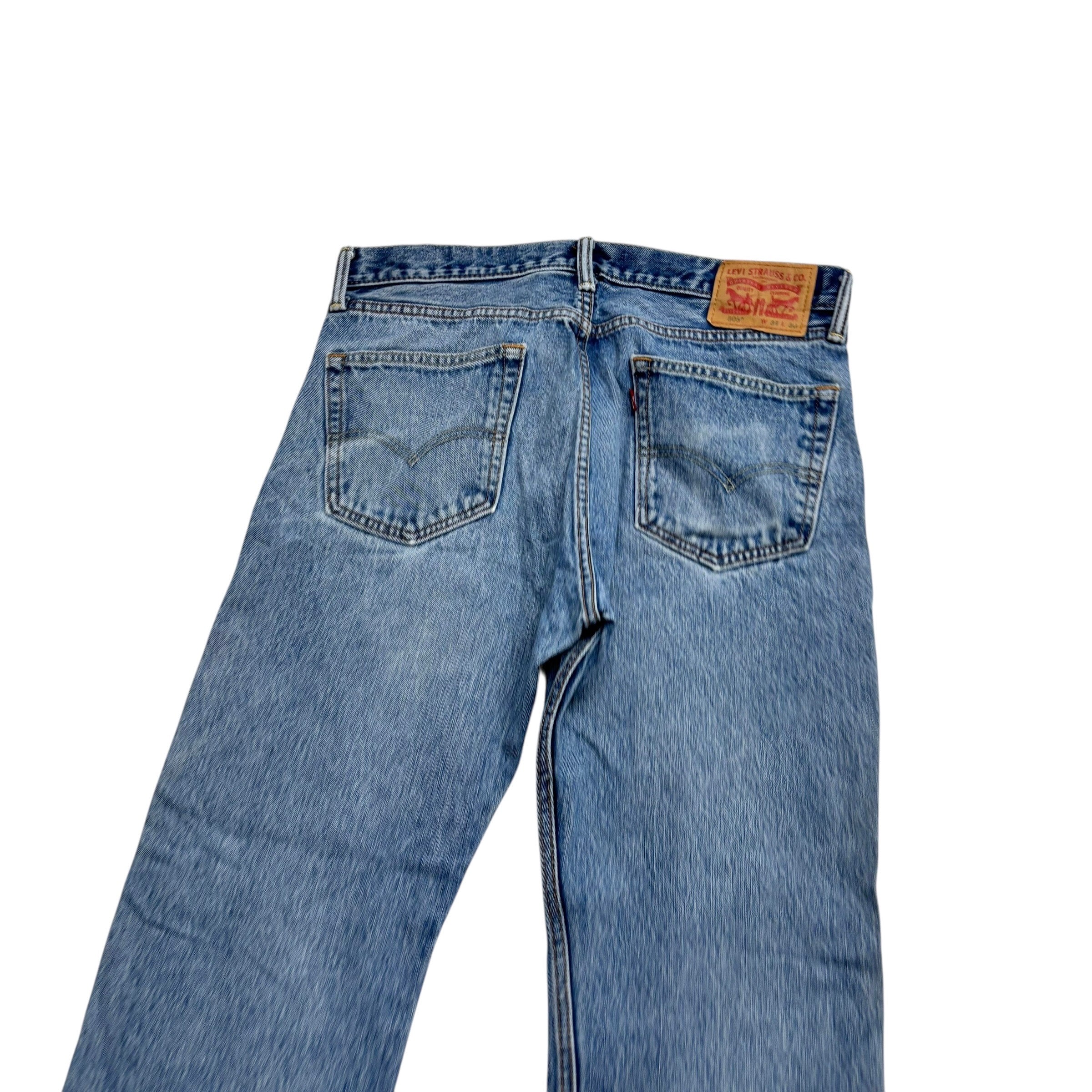 Levis 505 Jeans W34 L29 Mens Mid Blue Regular Straight Fit Denim