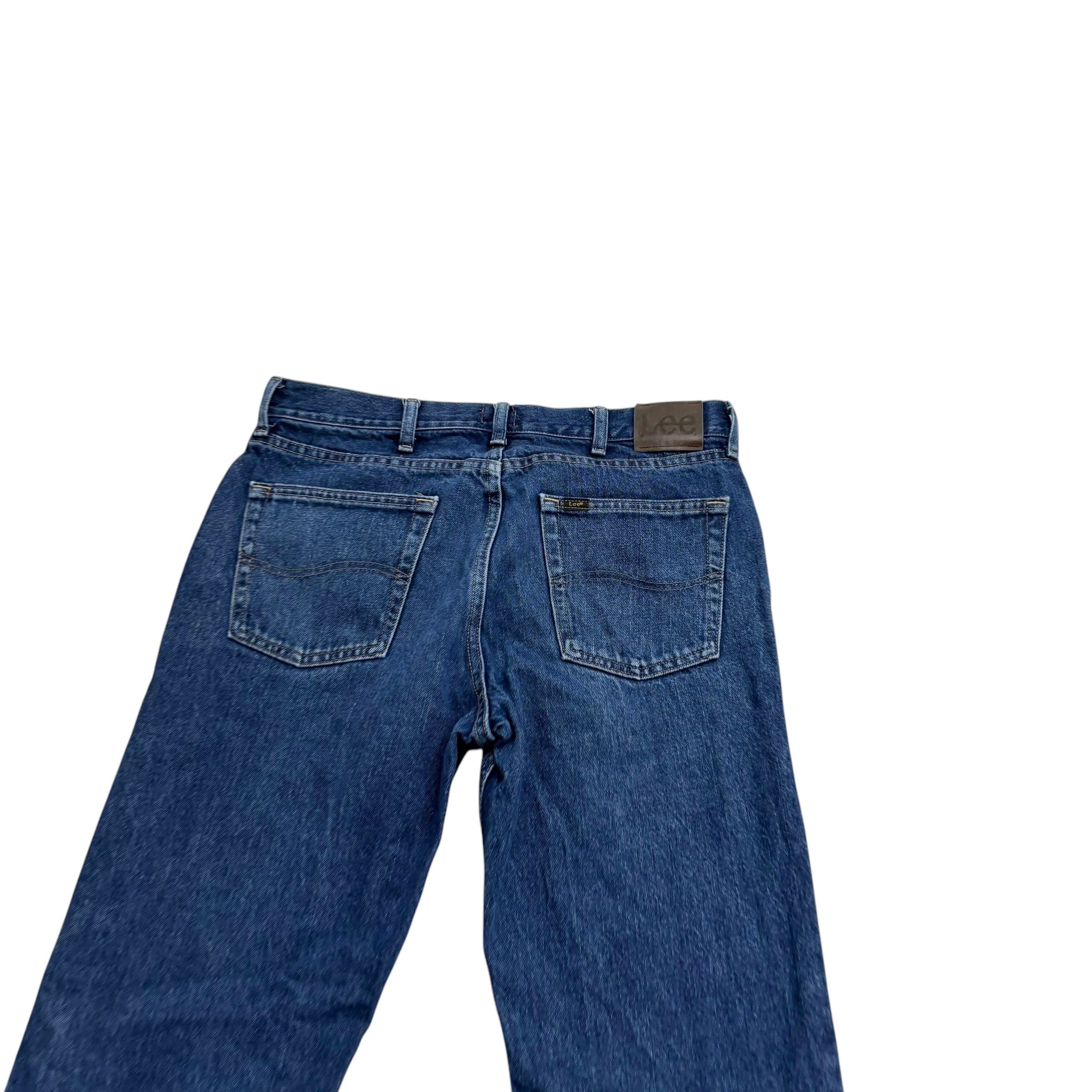 Lee Jeans W34 L30 Mens Mid Blue Regular Straight Fit Denim