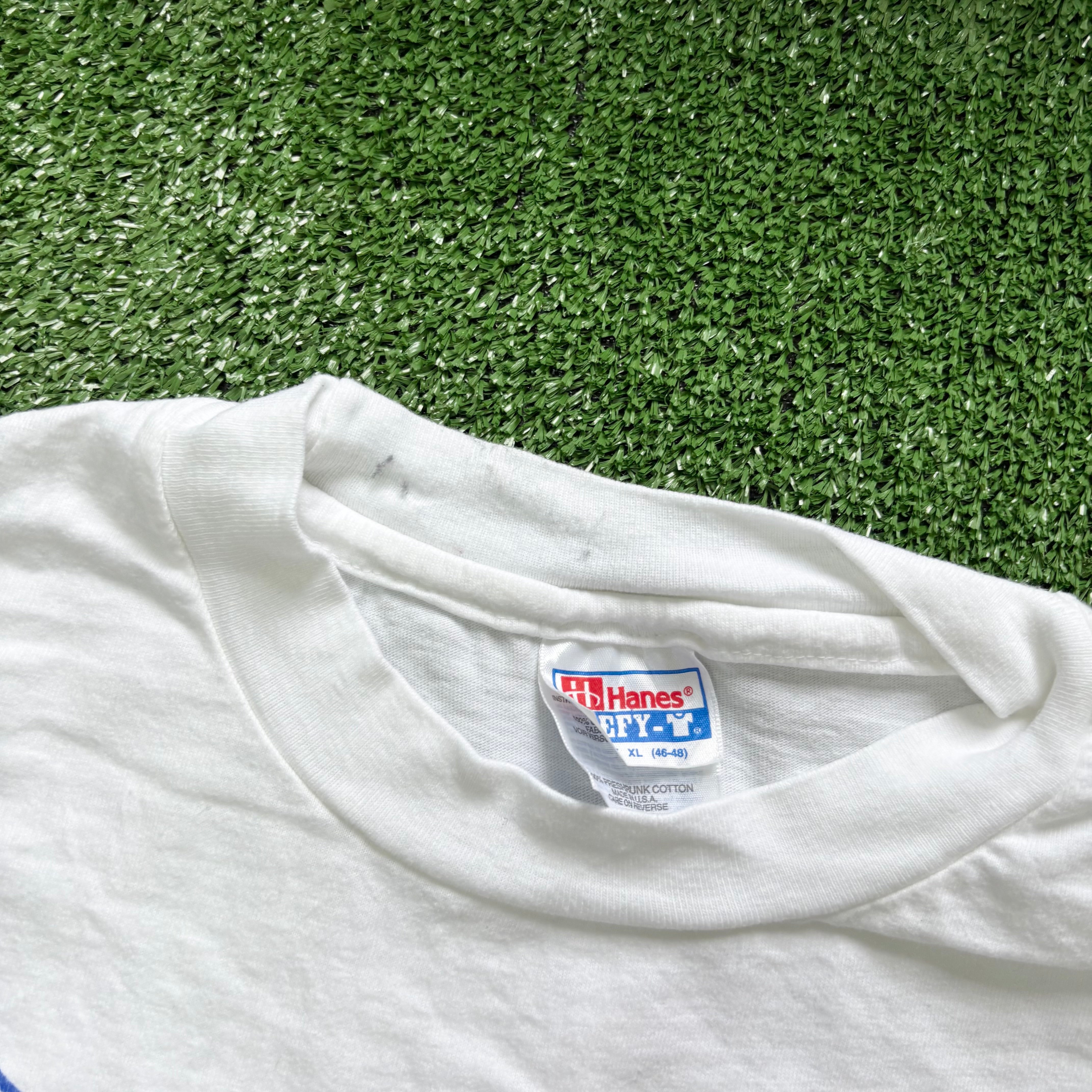 Vintage T Shirt Mens XL White Single Stitch Graphic Print 90s USA Beefy-T (E)