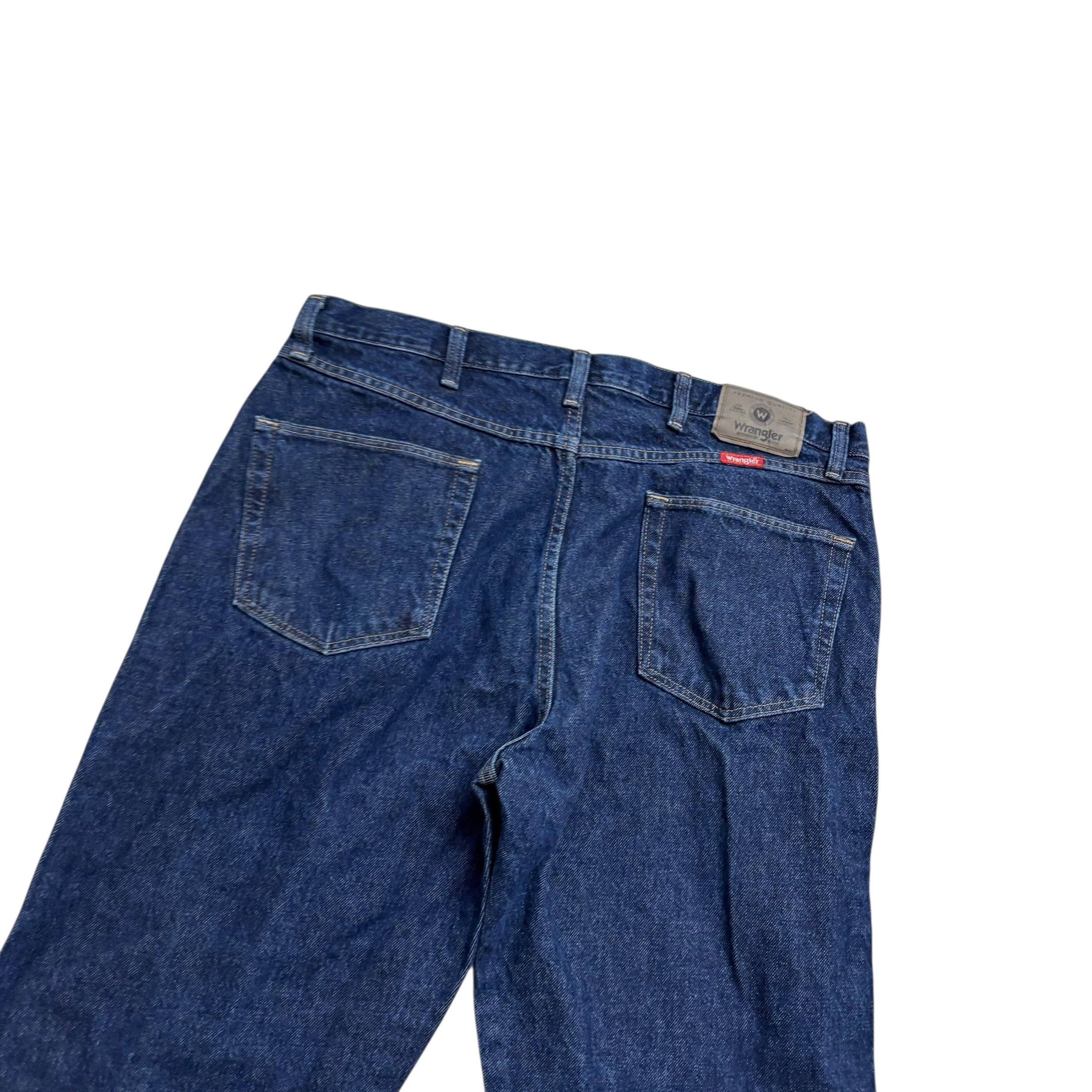 Wrangler Jeans W38 L30 Mens Dark Blue Regular Straight Fit Denim (E)