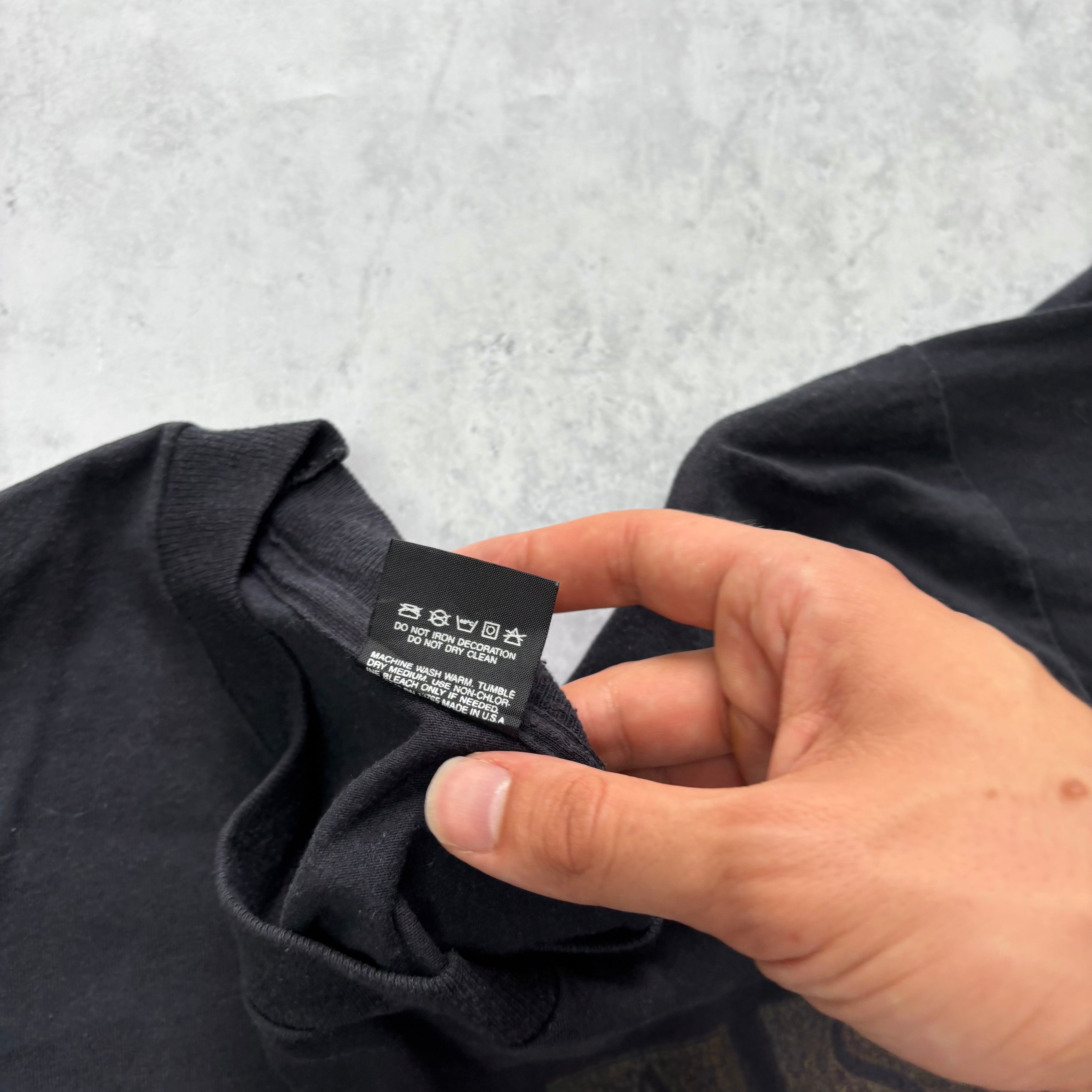 Vintage T Shirt Mens XL Black Single Stitch Graphic Print 90s USA Tourist (F)