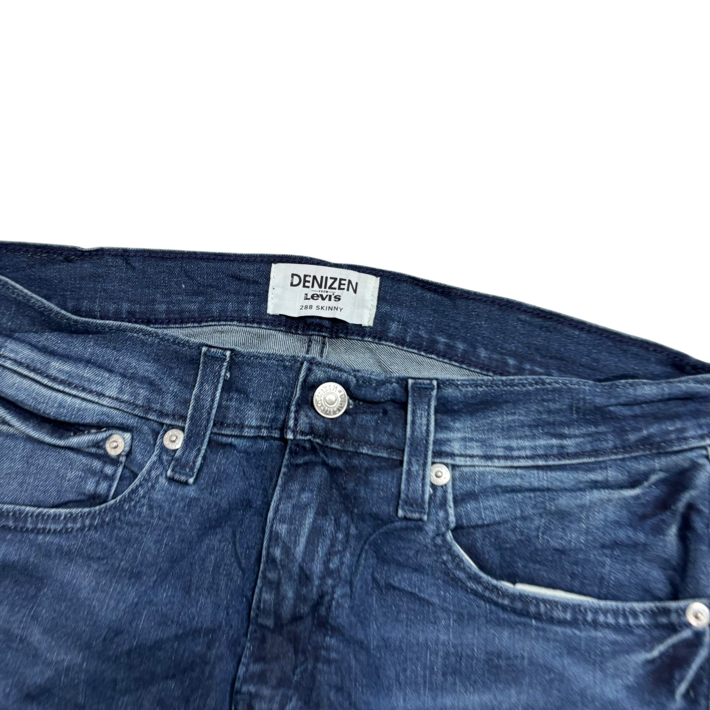 Levis Denizen Jeans W31 L30 Mens Navy Blue Skinny Fit Stretch Denim (E)