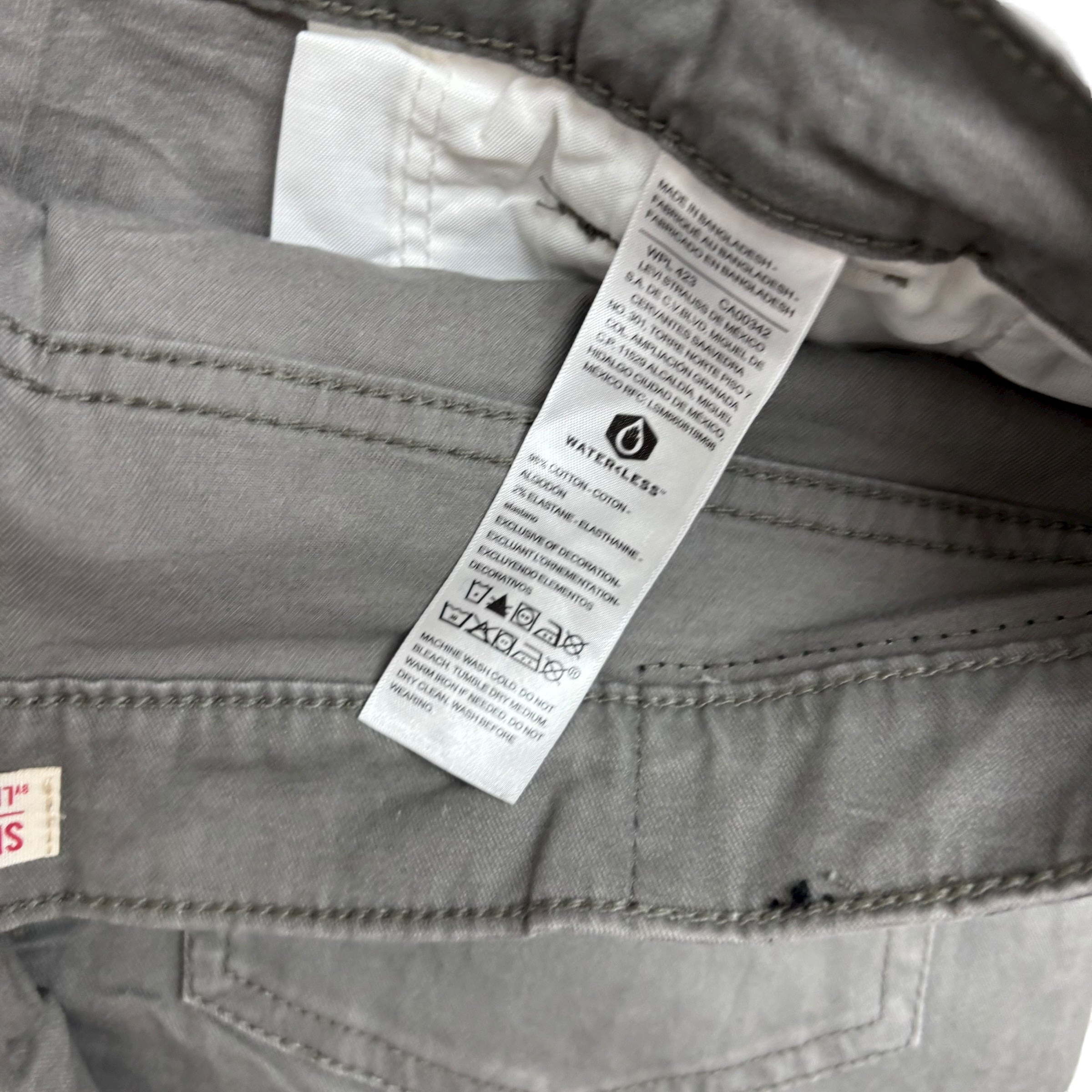 Levis Signature Trousers W35 L31 Mens Grey Athletic Fit Stretch Pants (E)