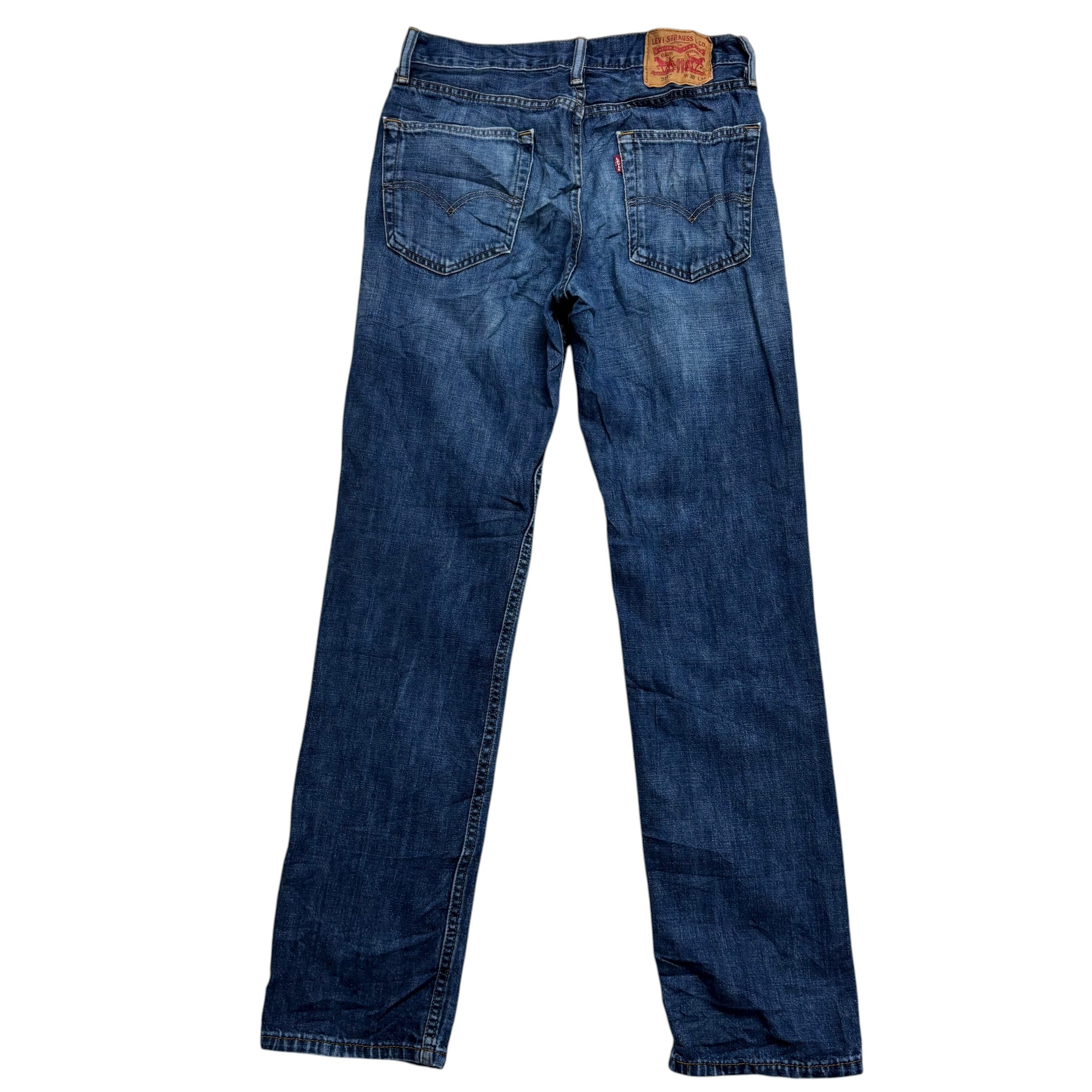 Levis 514 Jeans W30 L32 Mens Dark Blue Regular Straight Fit Denim (F)