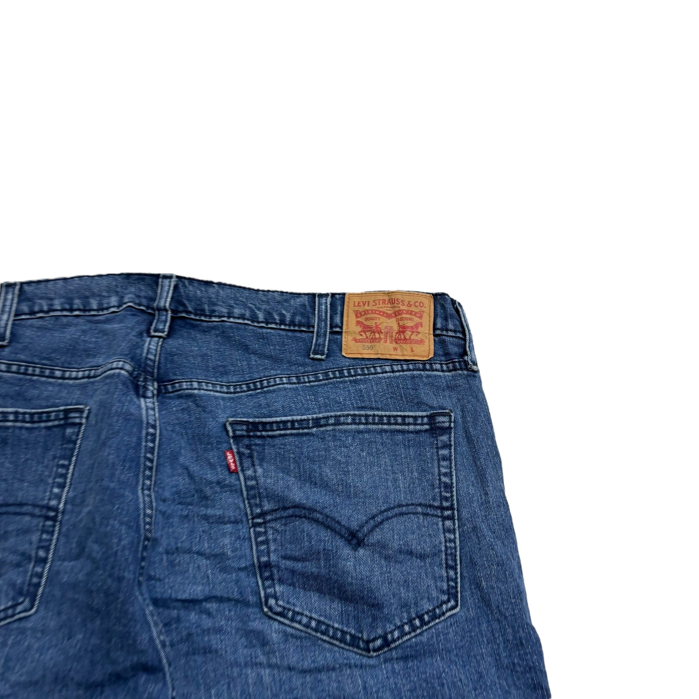 Levis 559 Jeans W42 L34 Mens Navy Blue Relaxed Straight Fit Stretch Denim