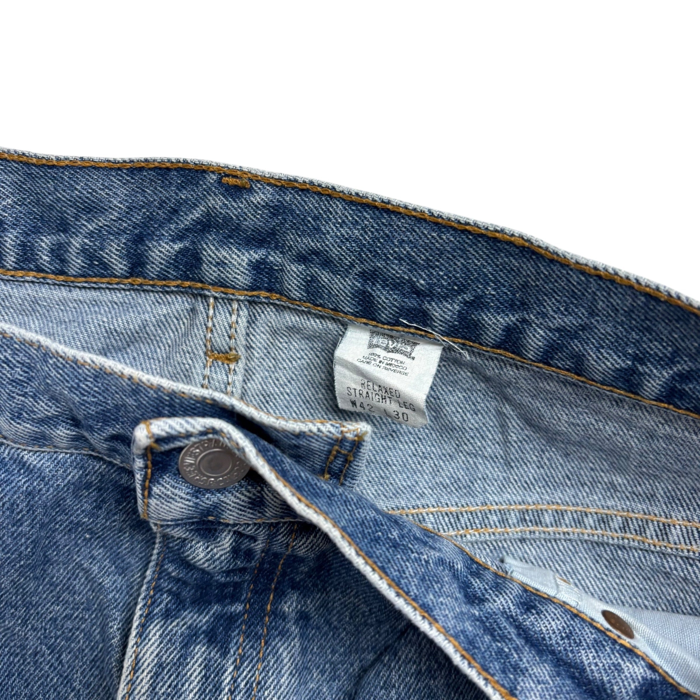 Levis Jeans W40 L32 Mens Mid Blue Baggy Relaxed Straight Fit Vintage Denim