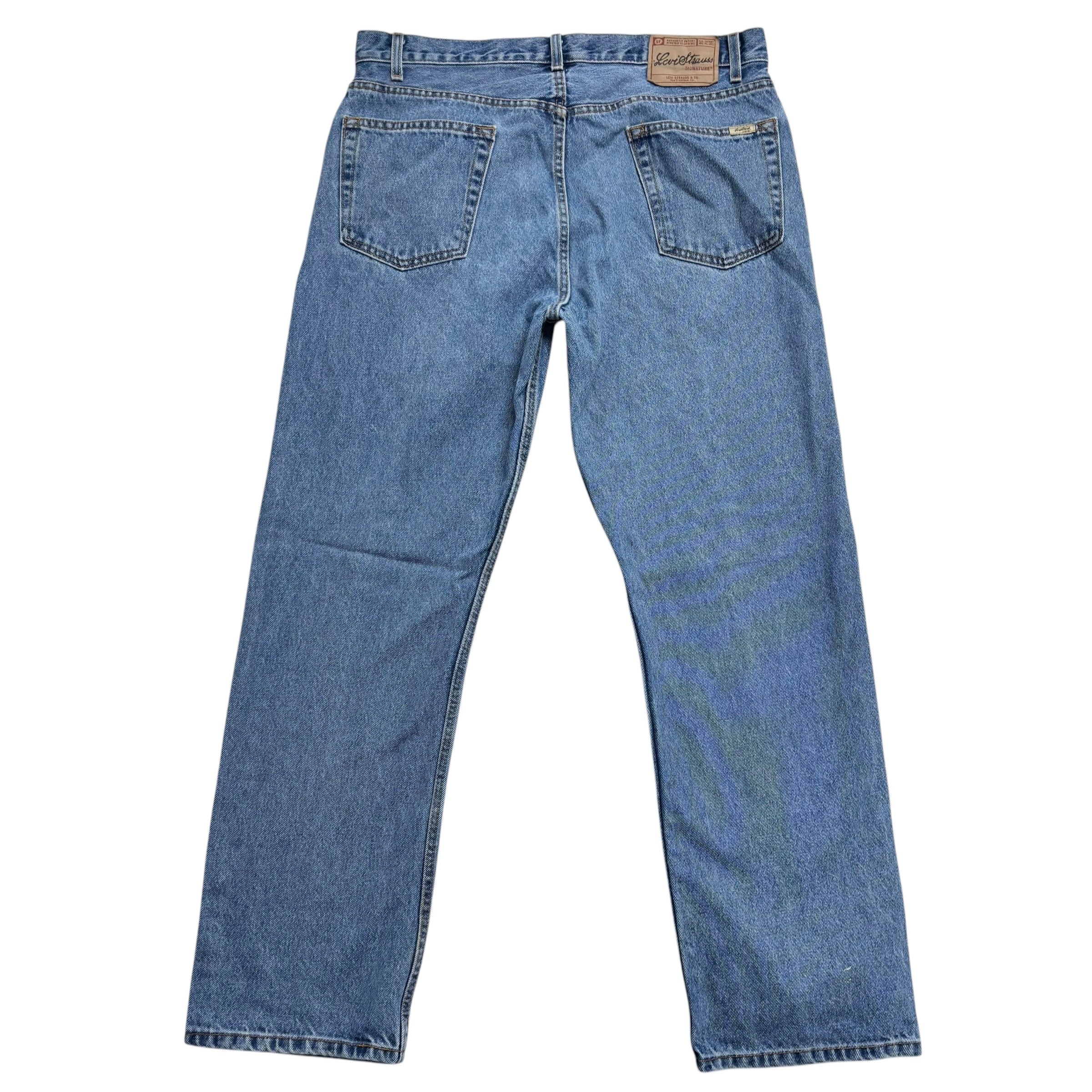 Levis Signature Jeans W36 L32 Mens Mid Blue Regular Straight Fit Vintage (E)