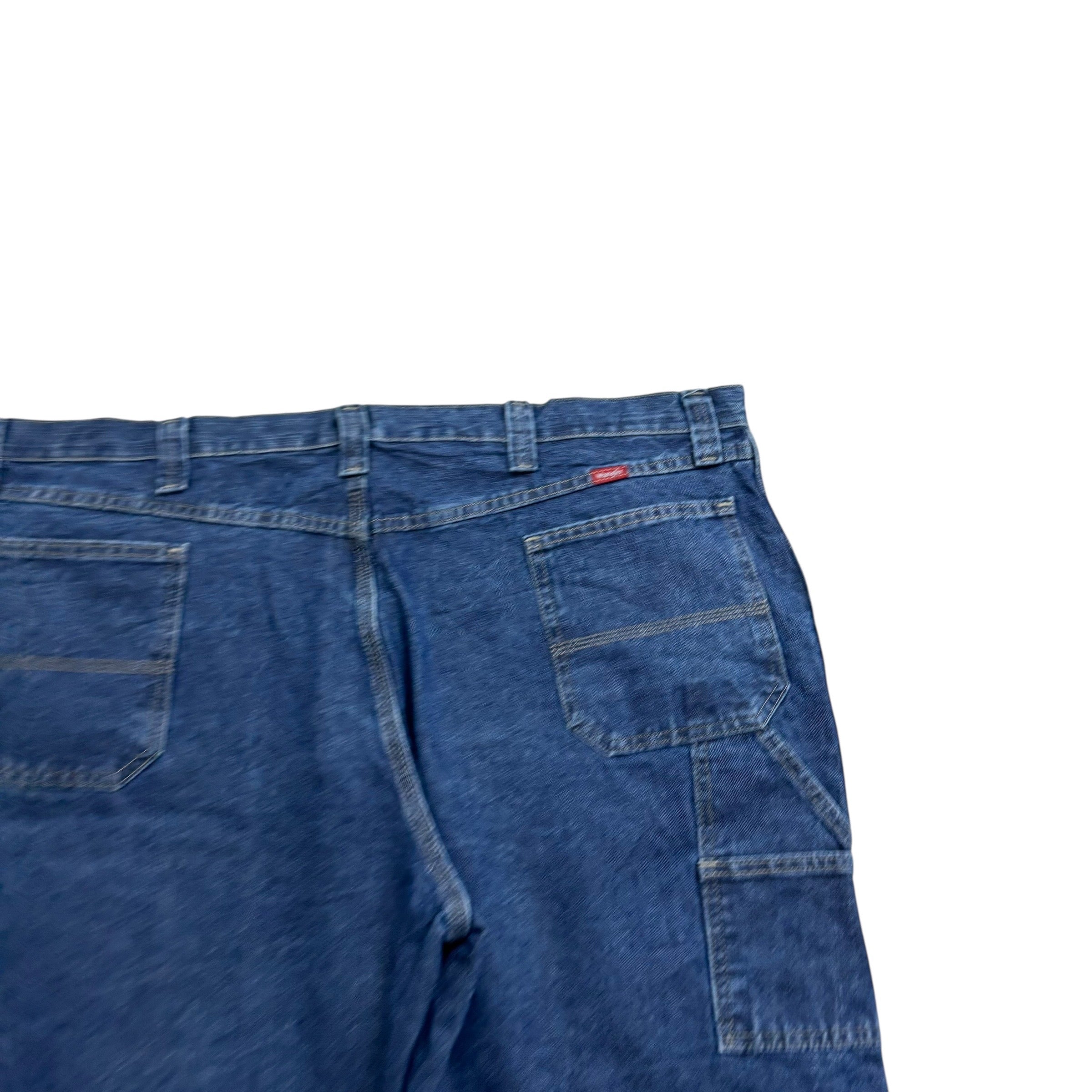 Wrangler Baggy Jorts W44 Mens Dark Blue Denim Shorts Carpenter Relaxed Fit (E)