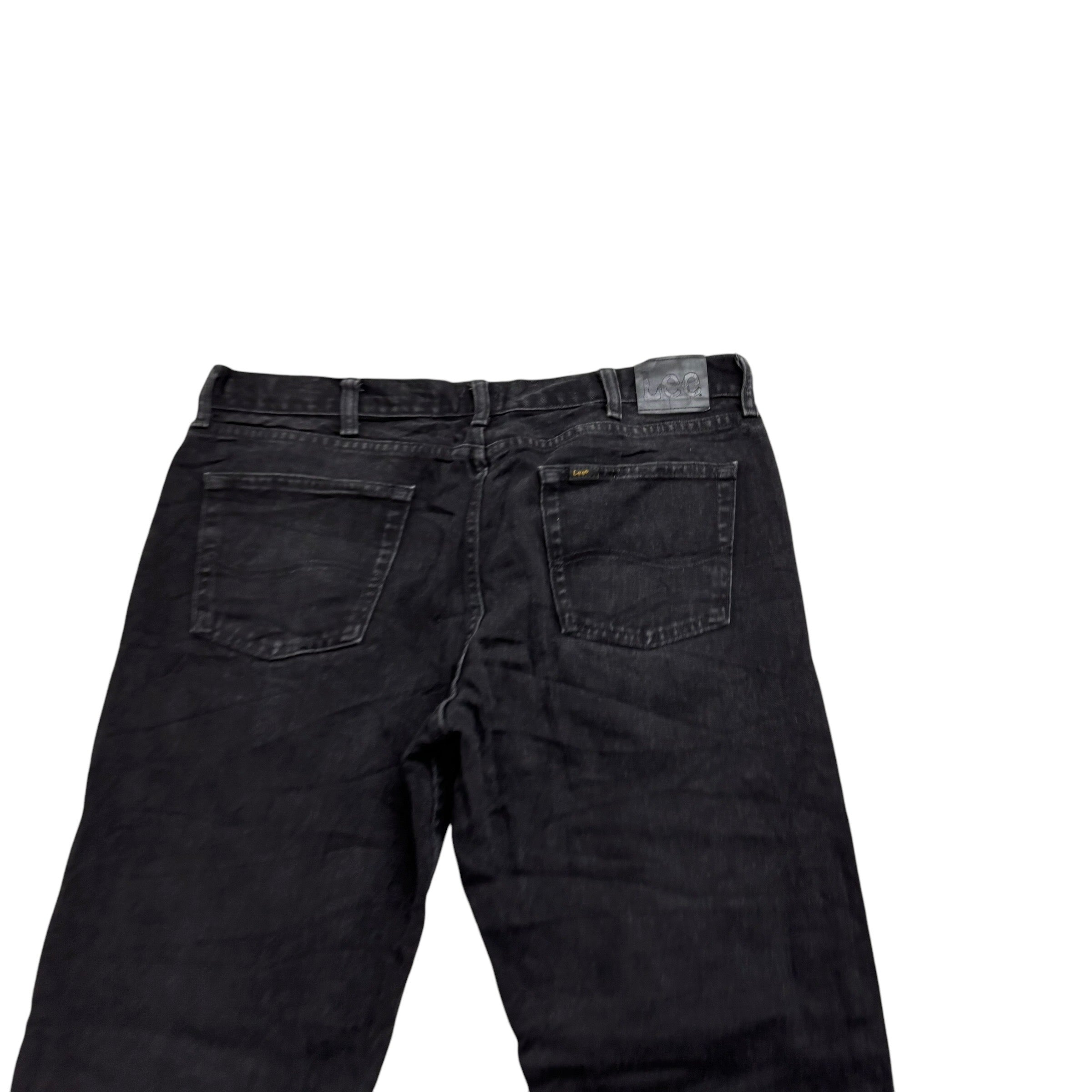 Lee Jeans W38 L30 Mens Black Regular Straight Fit Denim (E)