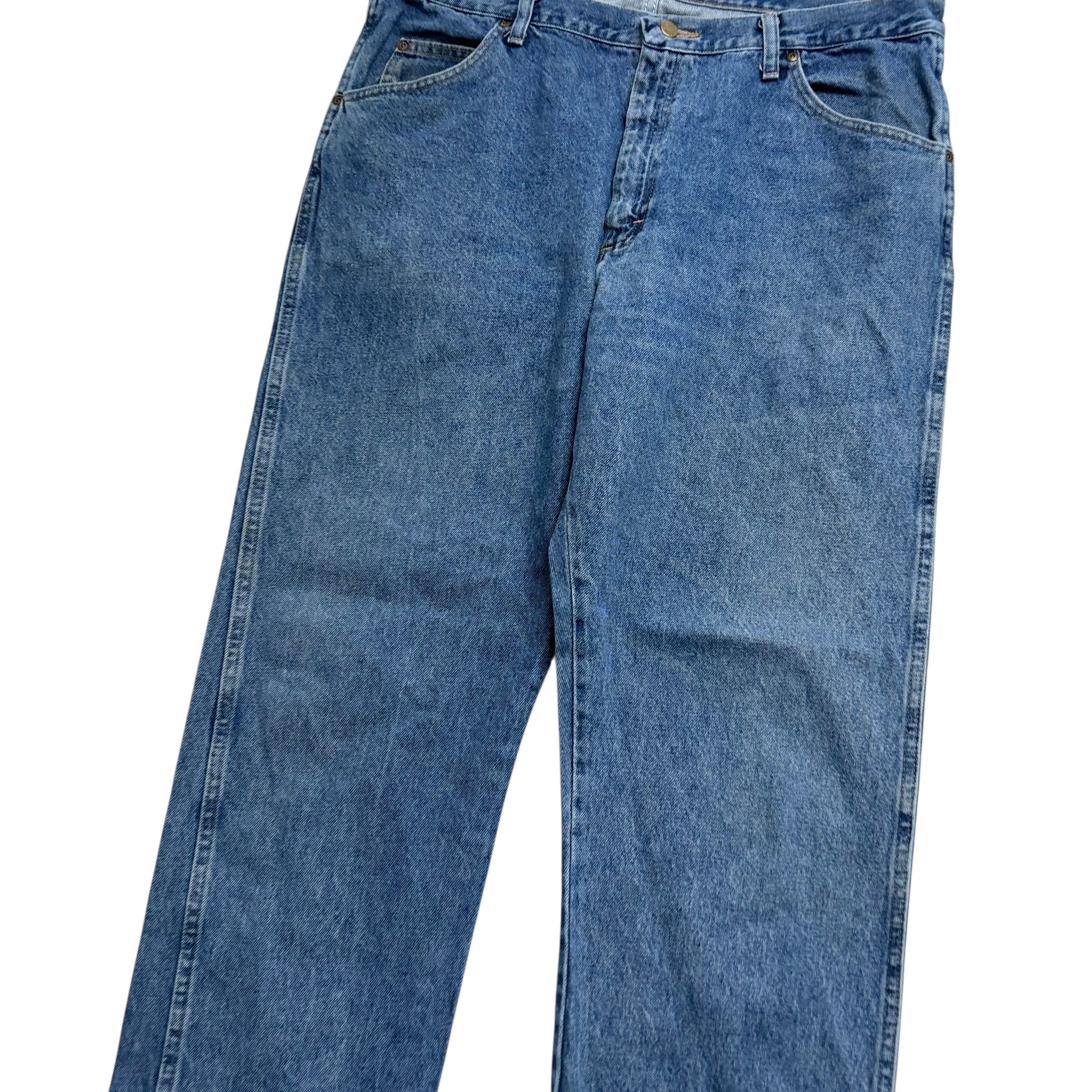 Wrangler Jeans W38 L32 Mens Mid Blue Regular Straight Fit Denim