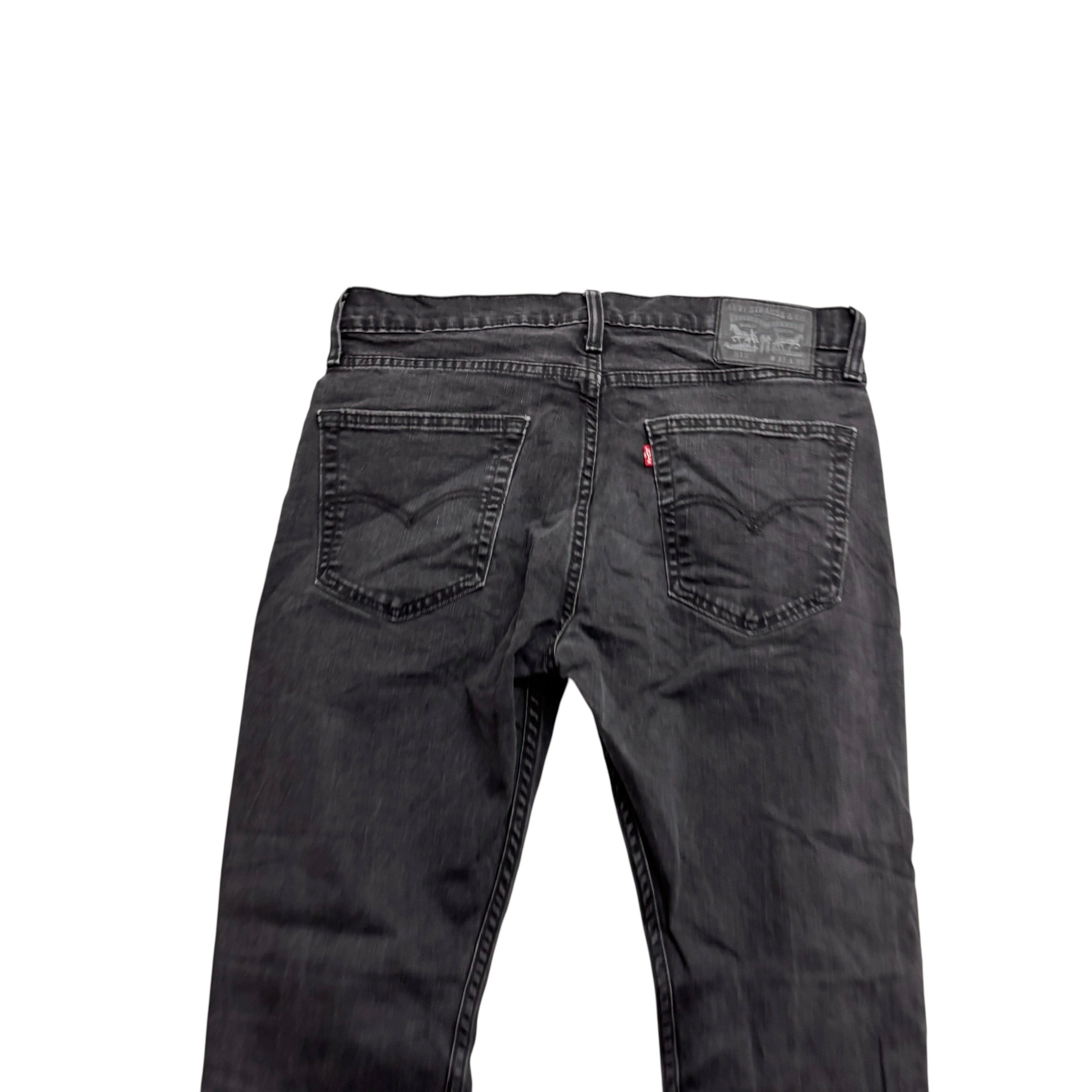 Levis 512 Jeans W33 L31 Mens Black Slim Tapered Fit Stretch Denim (E)