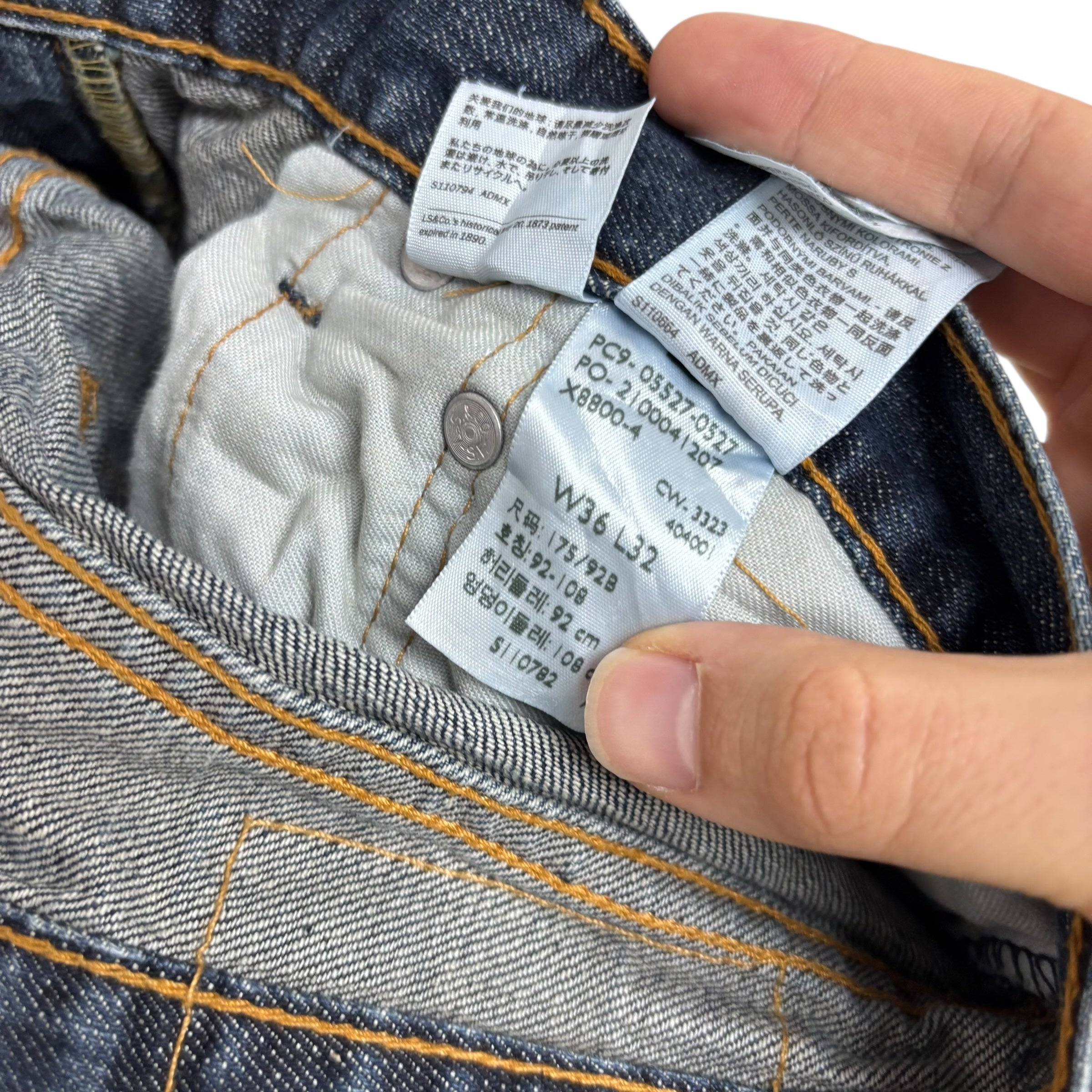 Levis 527 Jeans W36 L32 Mens Dark Blue Slim Bootcut Fit Denim (E)