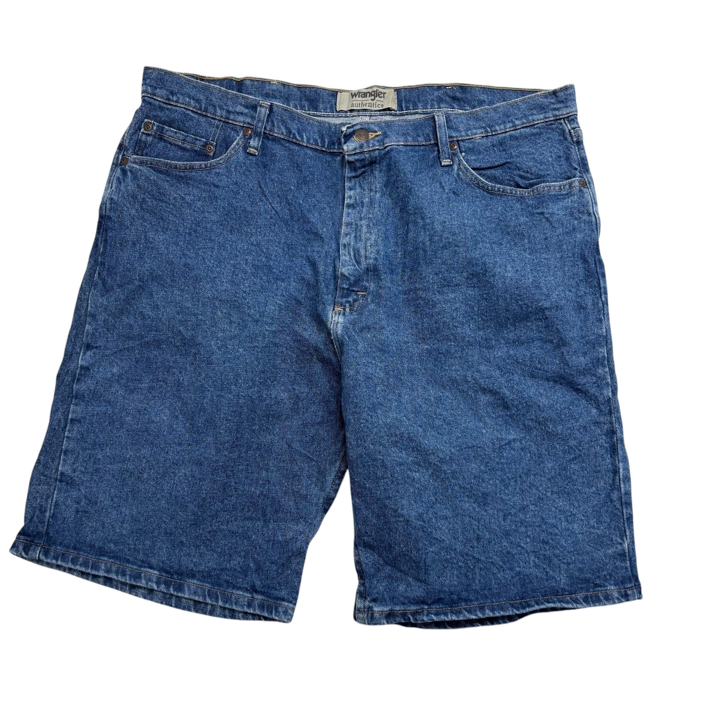 Wrangler Baggy Jorts W40 Mens Denim Shorts Mid Blue Relaxed Fit Stretch (E)