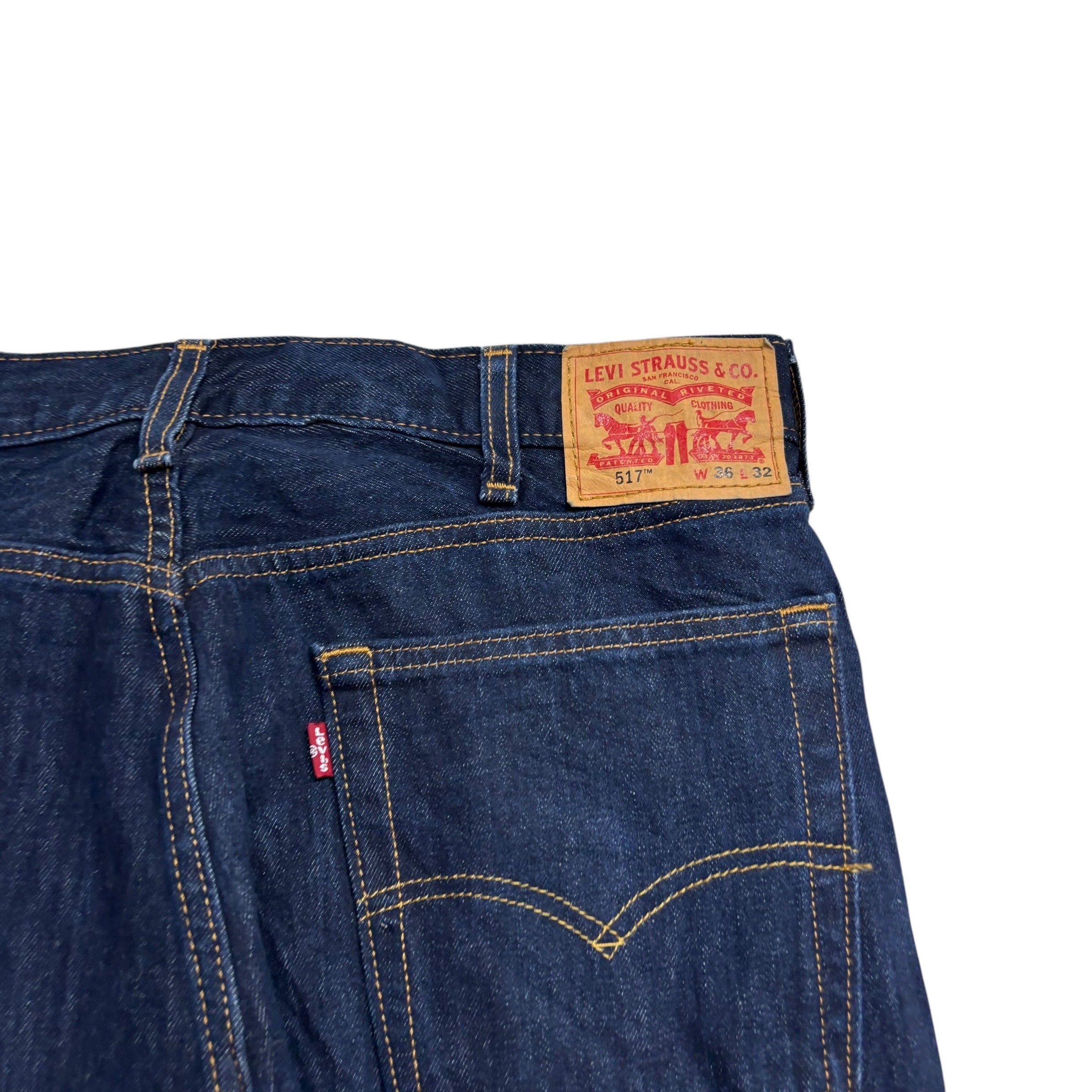 Levis 517 Jeans W36 L32 Mens Dark Blue Regular Bootcut Fit Denim (E)