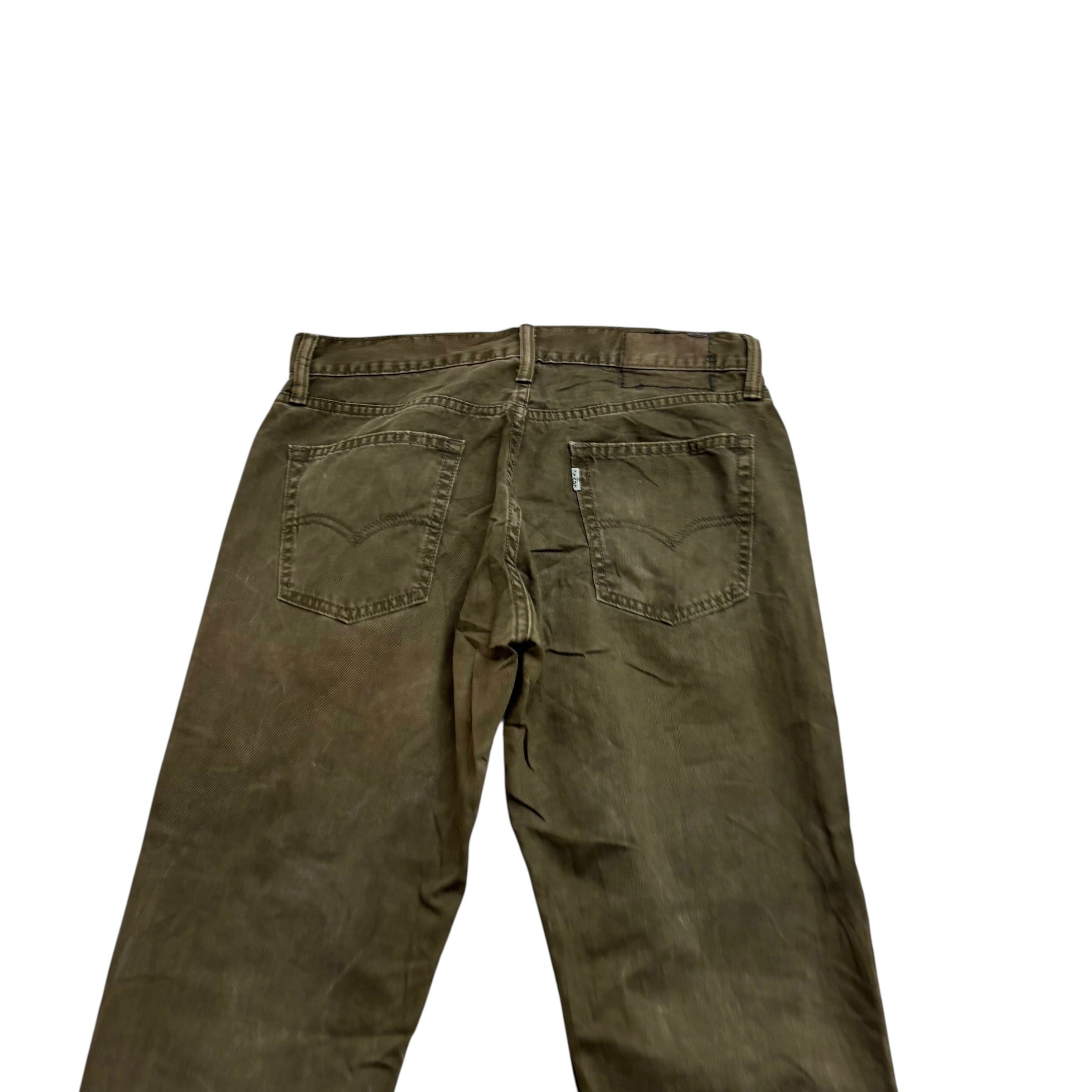 Levis 514 Trousers W32 L34 Mens Green Regular Straight Fit Vintage Pants