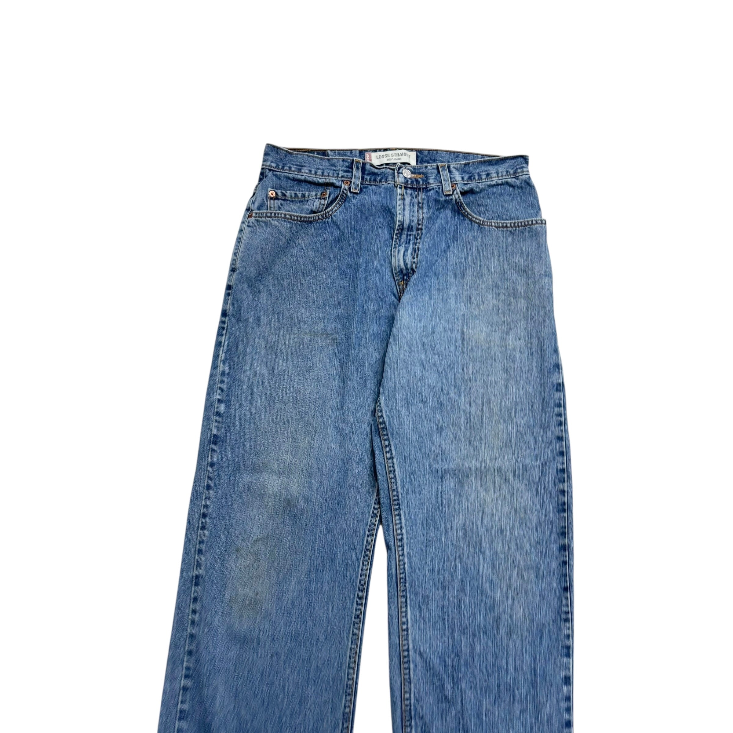 Levis 569 Jeans W33 L31 Mens Mid Blue Baggy Relaxed Straight Fit Vintage