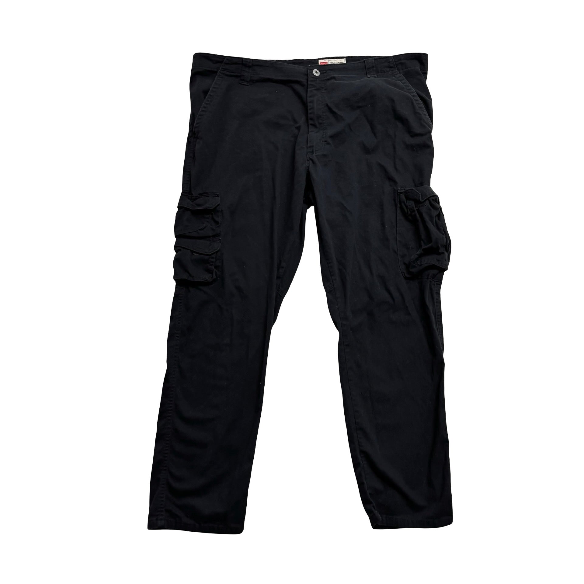 Wrangler Cargo Trousers W42 L30 Mens Black Regular Tapered Fit Stretch (E)
